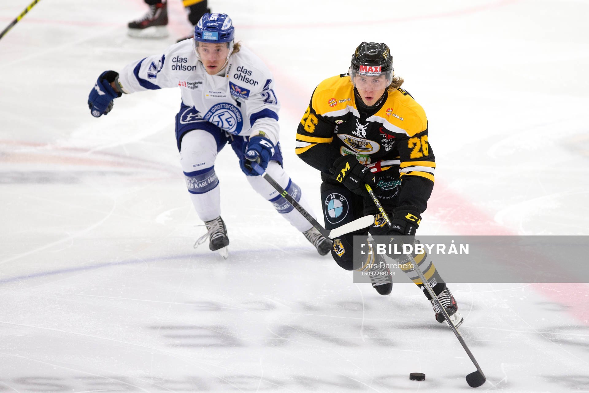 Panterns Johan Ivarsson och Leksands Brock Montpetit i