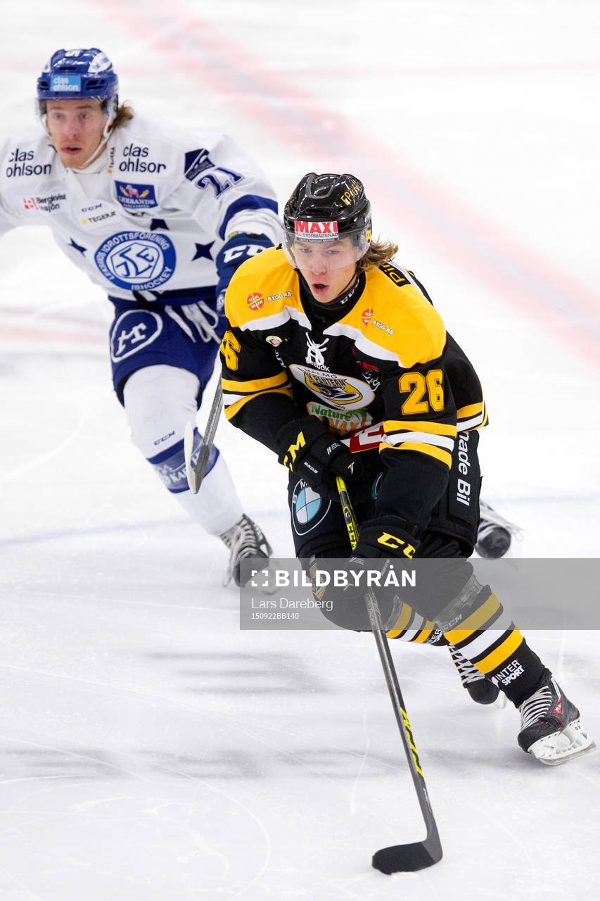 Panterns Johan Ivarsson och Leksands Brock Montpetit i