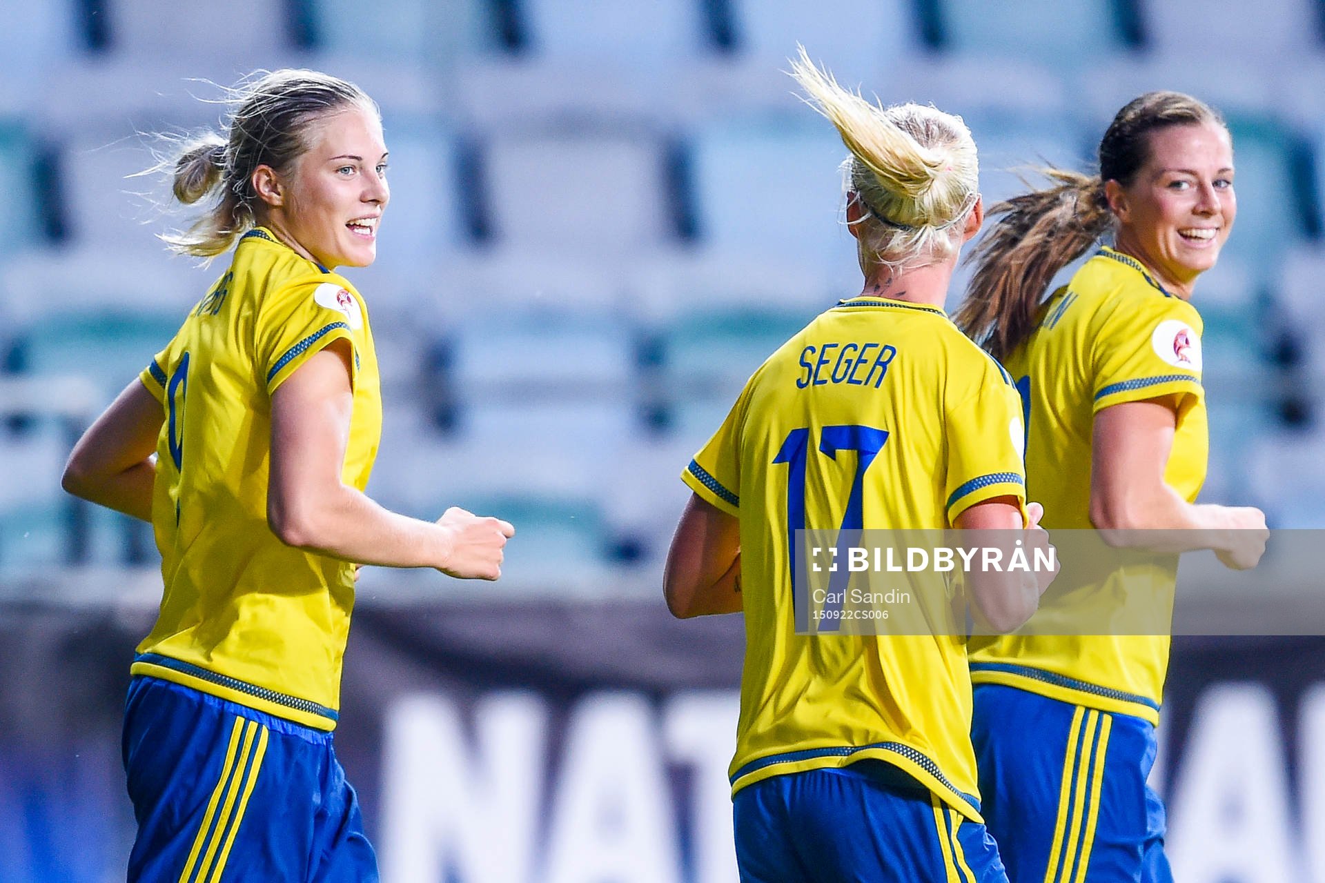 Sveriges Lina Hurtig jublar