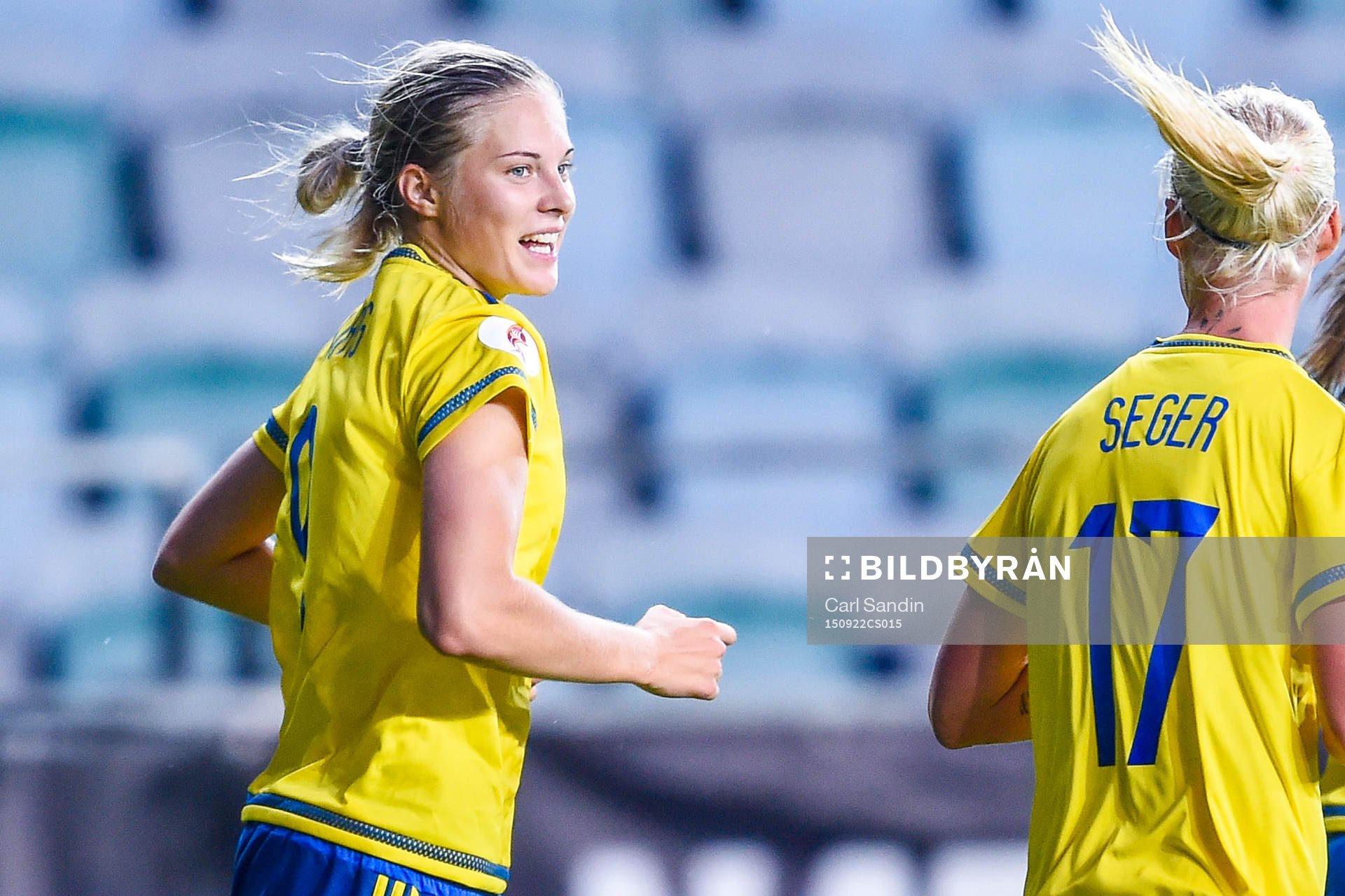 Sveriges Lina Hurtig jublar