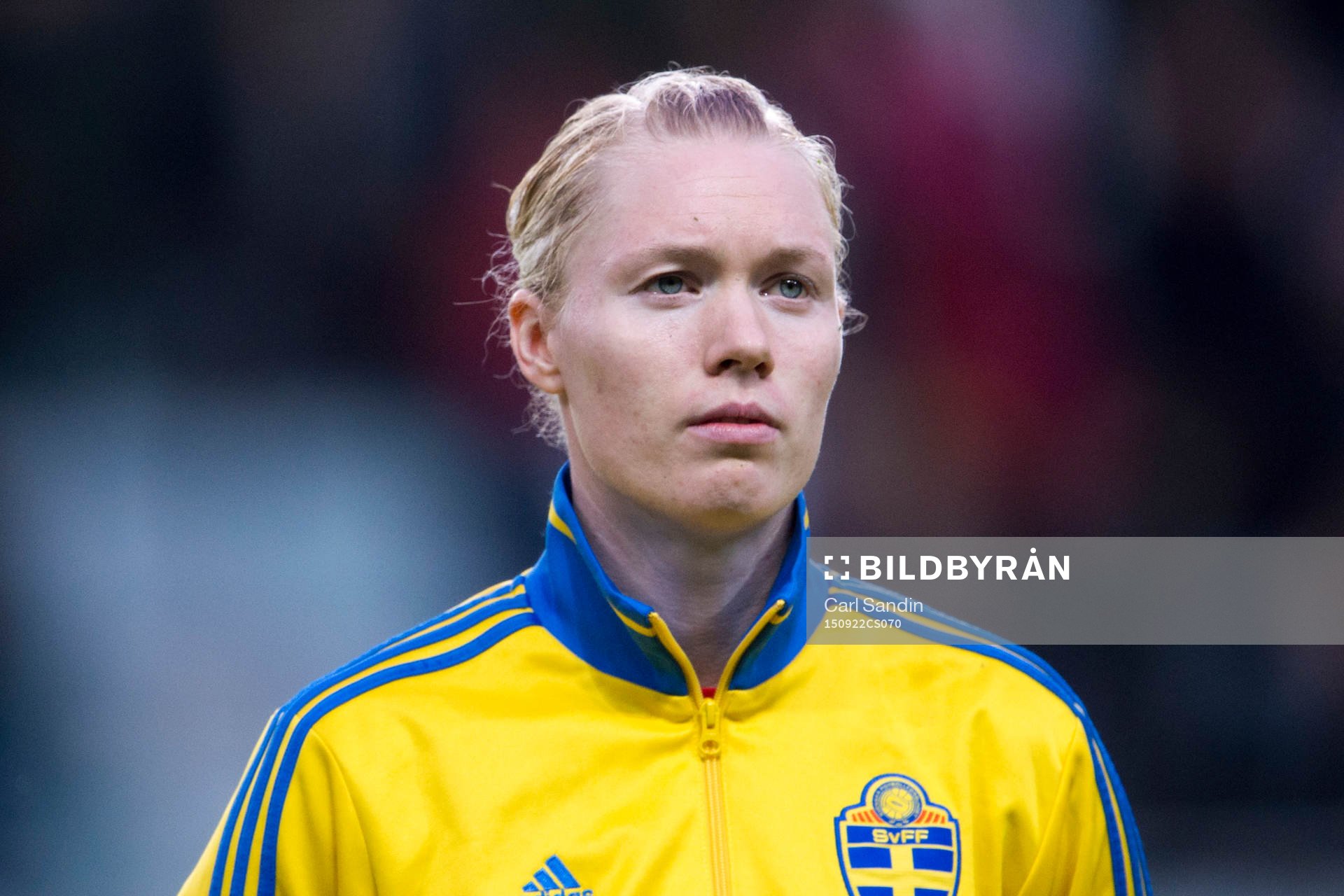 Sveriges målvakt Hedvig Lindahl vid lineup innan