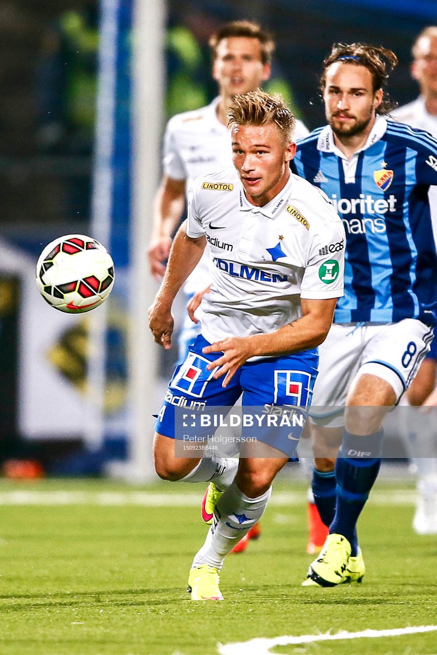 Norrköpings Niklas Bärkroth och Djurgårdens Kevin Walker