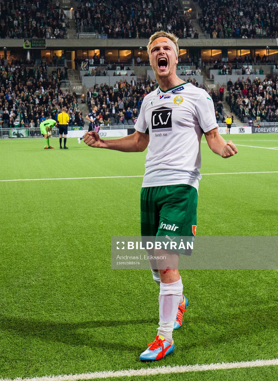 Hammarbys Erik Israelsson jublar