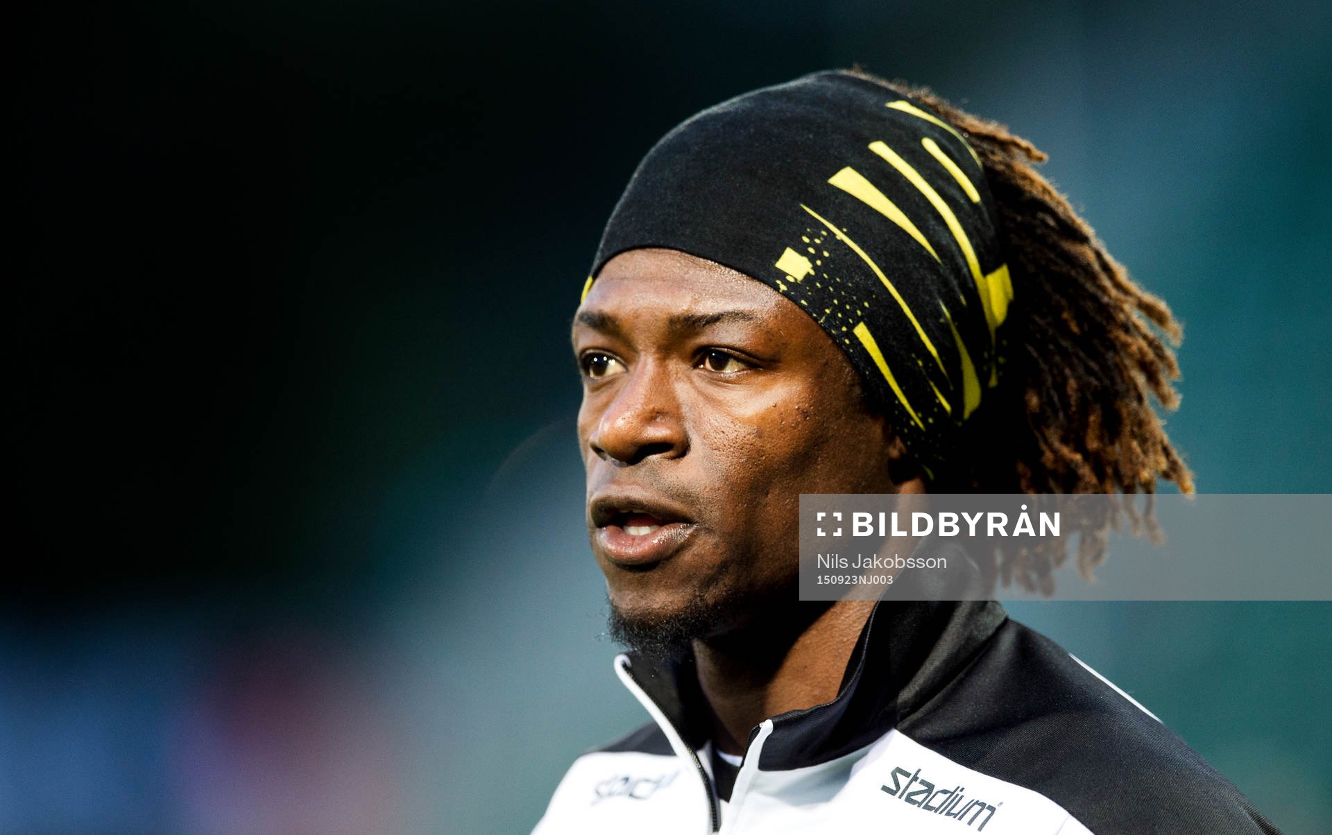 s Mohamed Bangura innan fotbollsmatchen i Allsvenskan