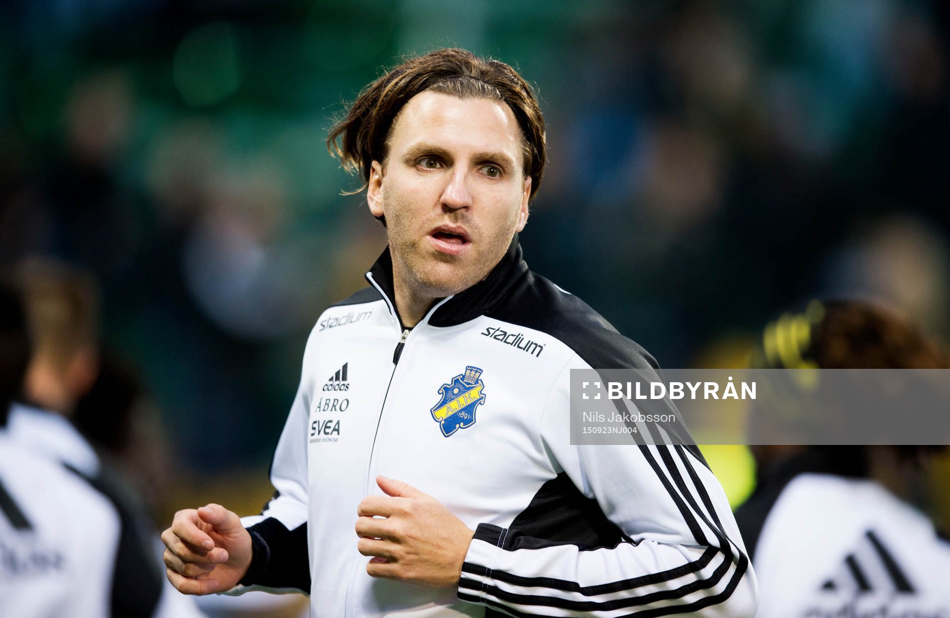 s Nils-Eric Johansson innan fotbollsmatchen i Allsvenskan