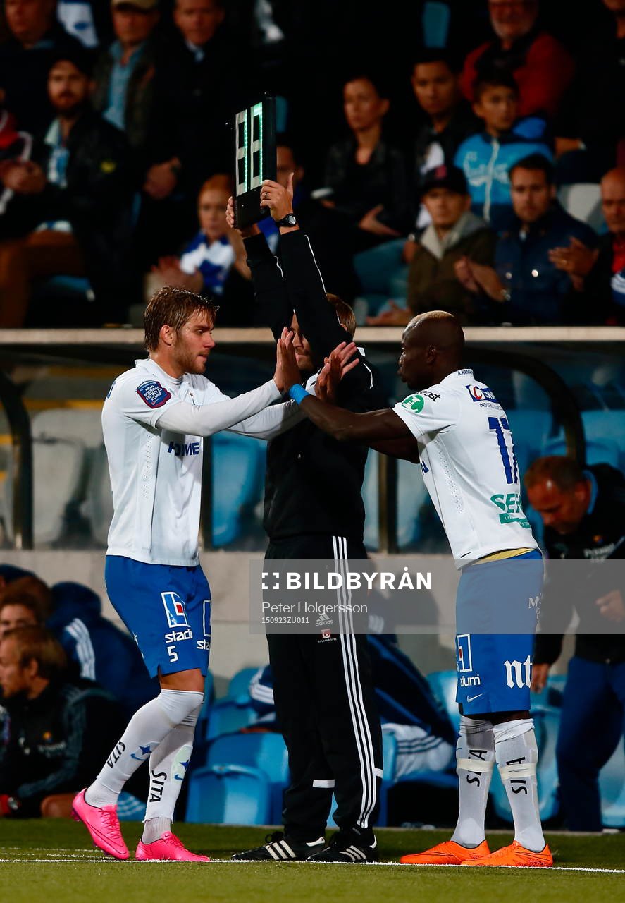 Byte mellan Norrköpings Christoffer Nyman och Alhaji Kamara