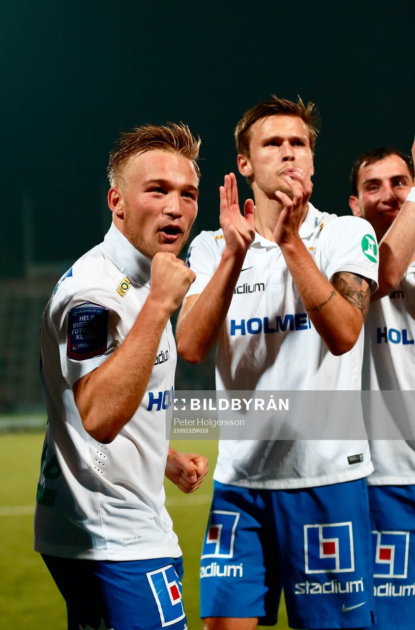Norrköpings Nicklas Bärkroth och Arnor Ingvi Traustason