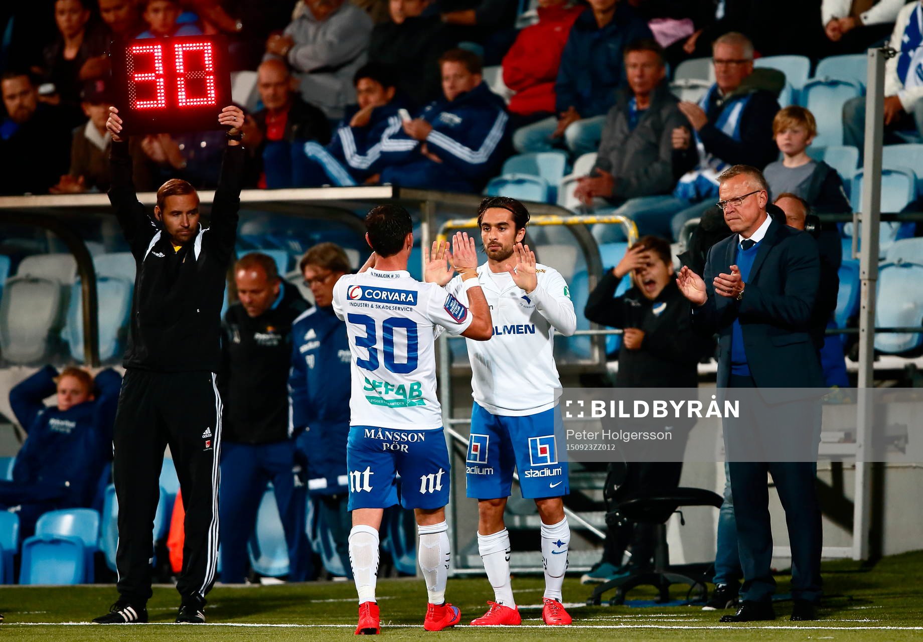 Byte mellan Norrköpings Nikola Tkalcic och Christopher
