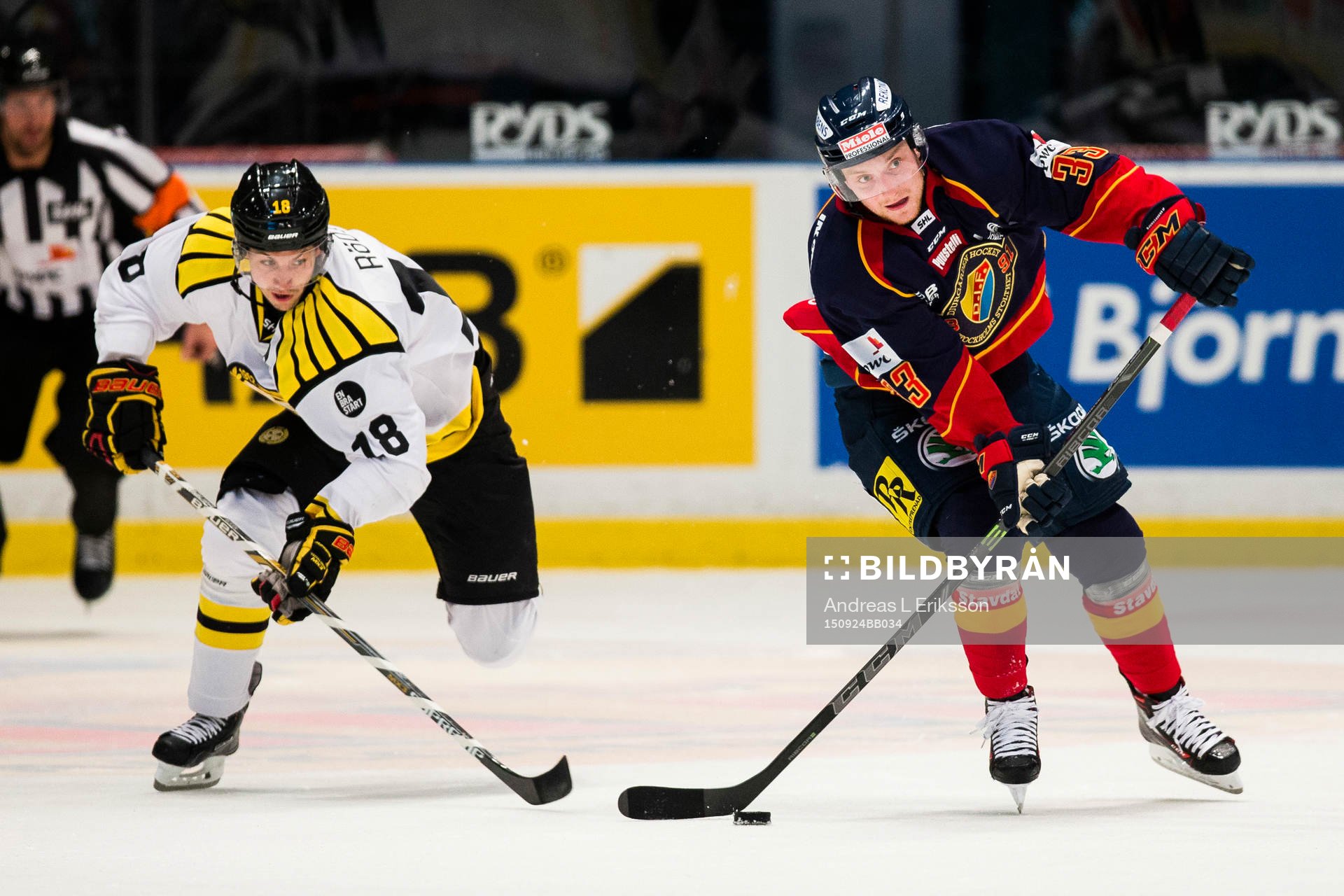 Brynäs Anton Rödin och Djurgårdens Linus Hultström