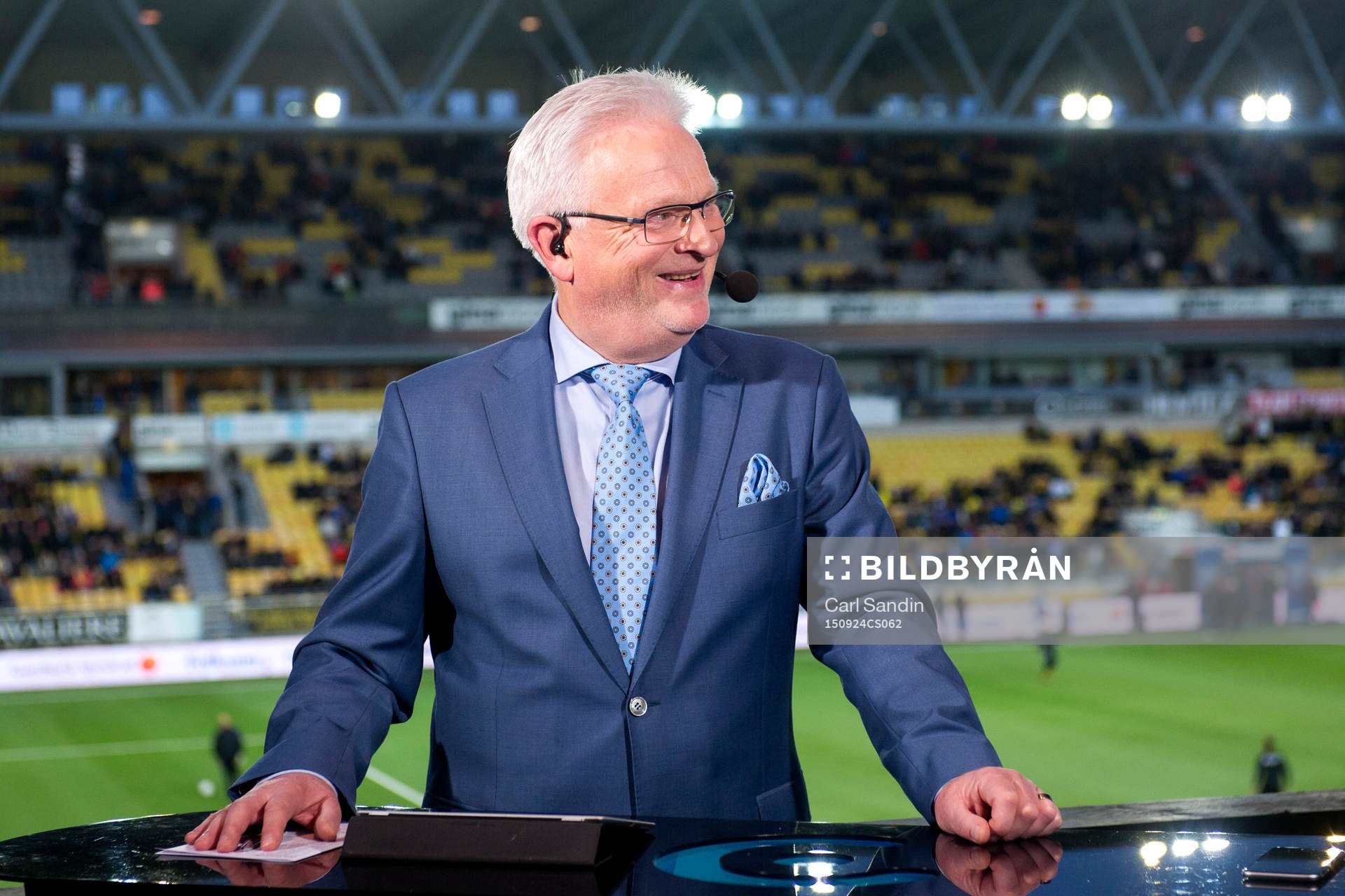 Hasse Backe, C More, under en fotbollsmatch i Allsvenskan mellan Elfsborg och IFK Göteborg den 24 september 2015 i Borås.