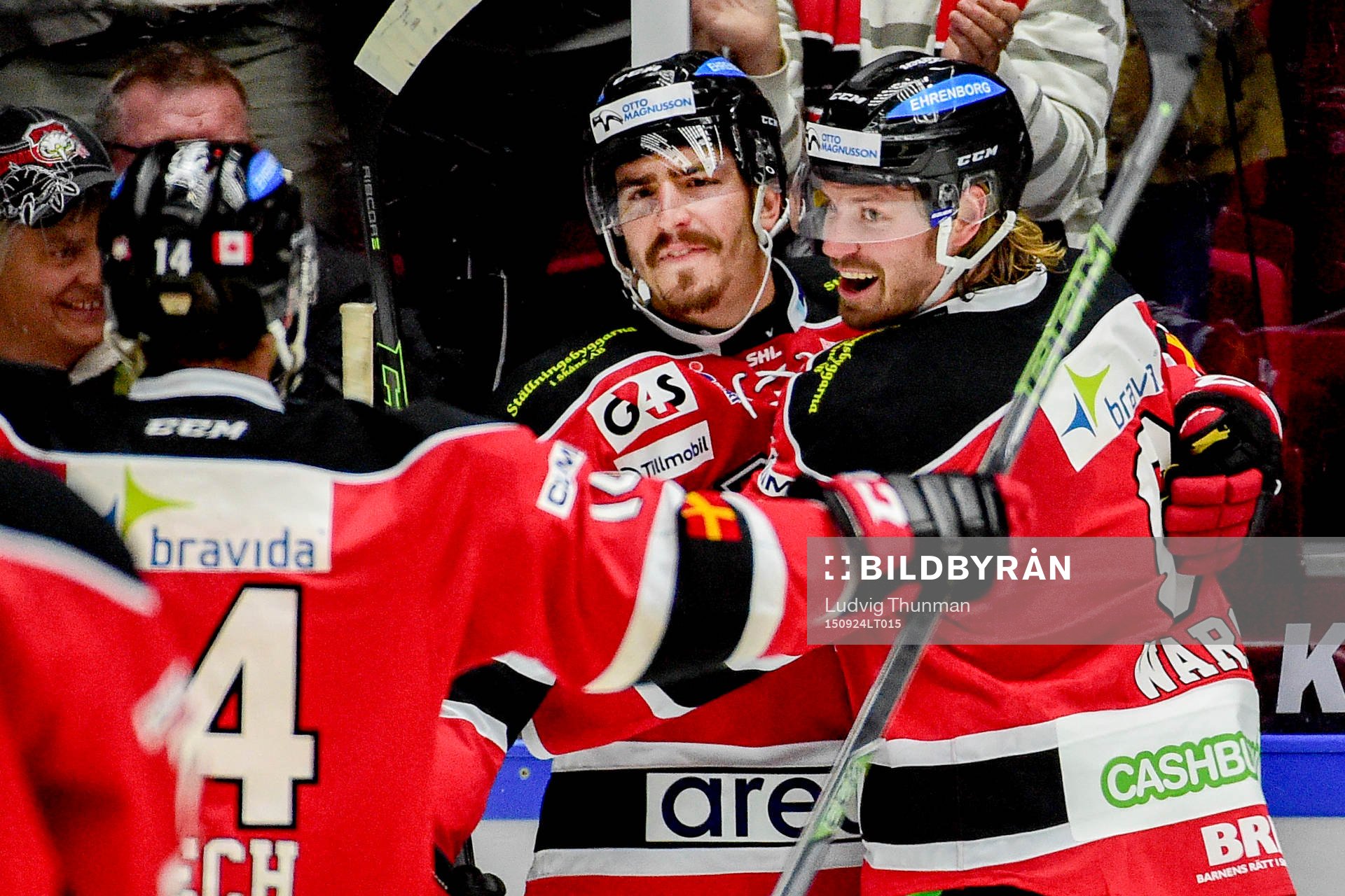 Malmö Redhawks Stefan Warg och Peter Mueller jublar