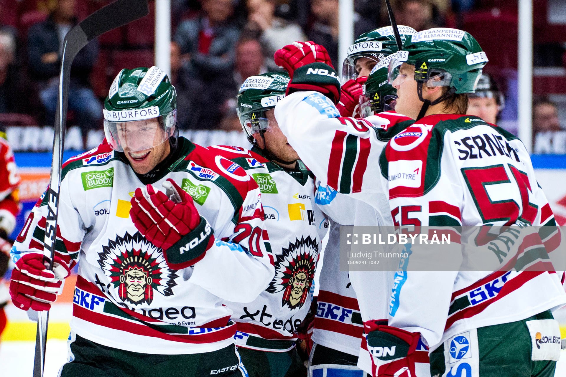 Frölundas spelare firar 2-3 av Lukas Bengtsson