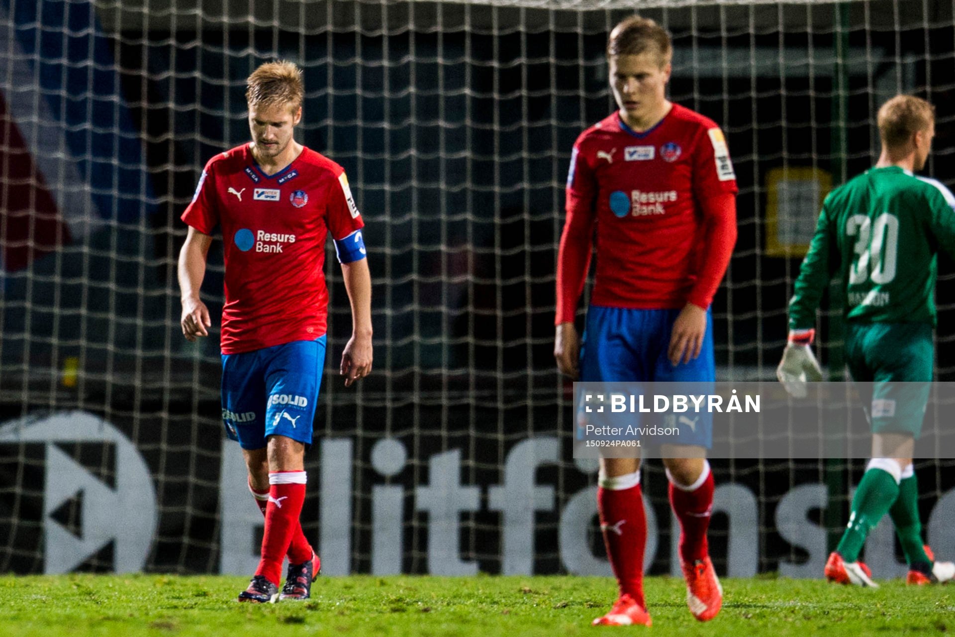 Helsingborgs Johan Mårtensson och Jere Uronen deppar