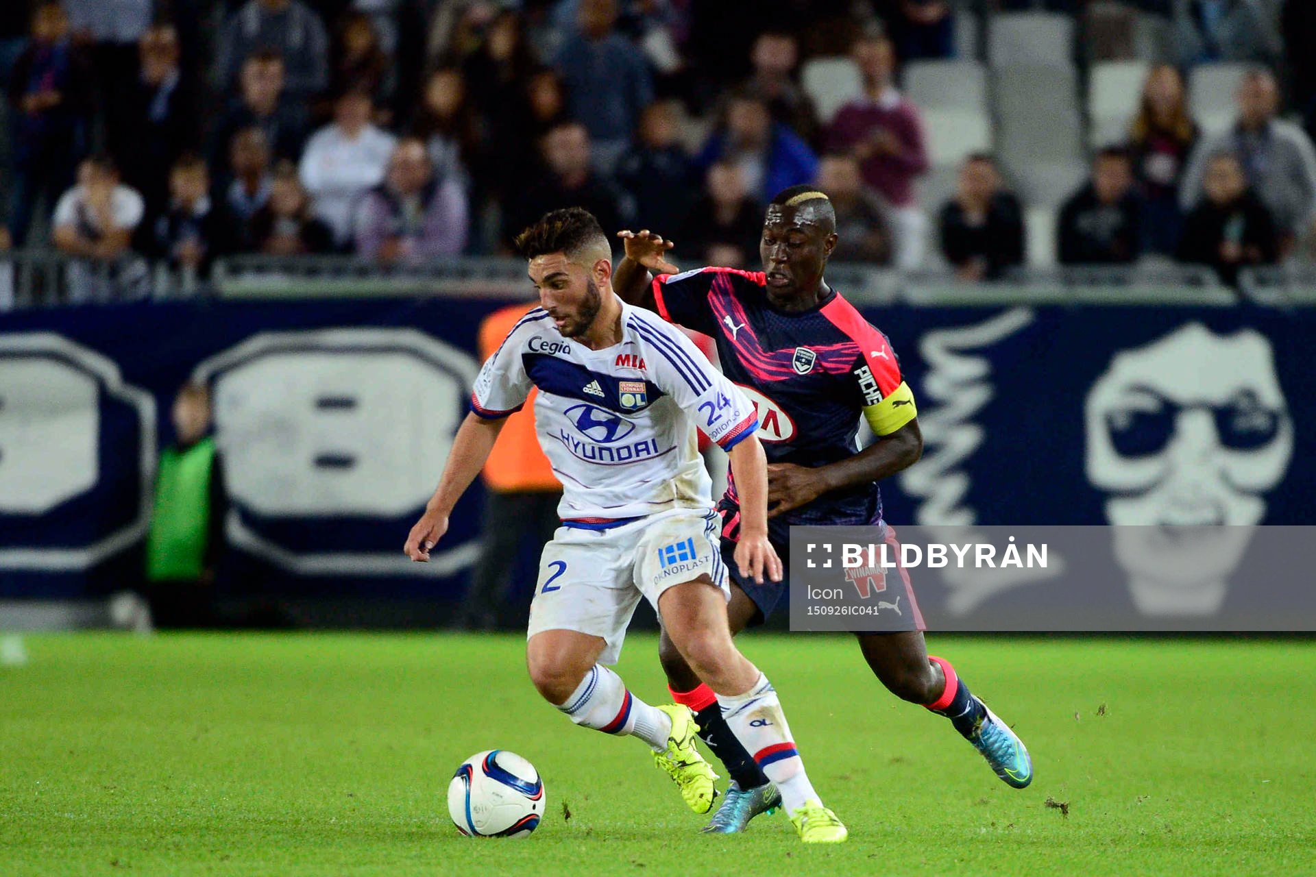  Fotboll, Ligue 1, Bordeaux - Lyon: Jordan FERRI / Henri Saivet - 26.09.2015 - Bordeaux / Lyon  - 8eme journee de Ligue 1