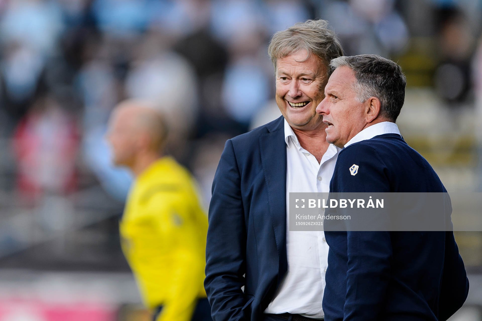 Malmös tränare Åge Hareide (v) och Halmstads tränare