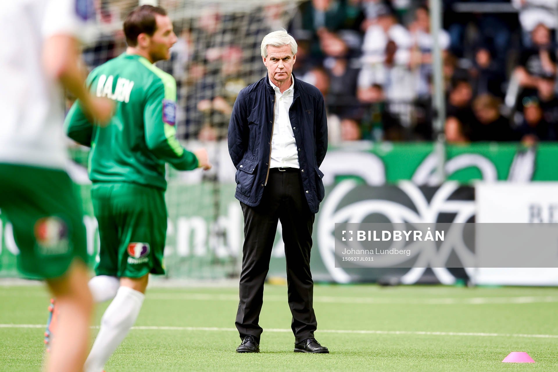 Hammarbys tränare Nanne Bergstrand före fotbollsmatchen i