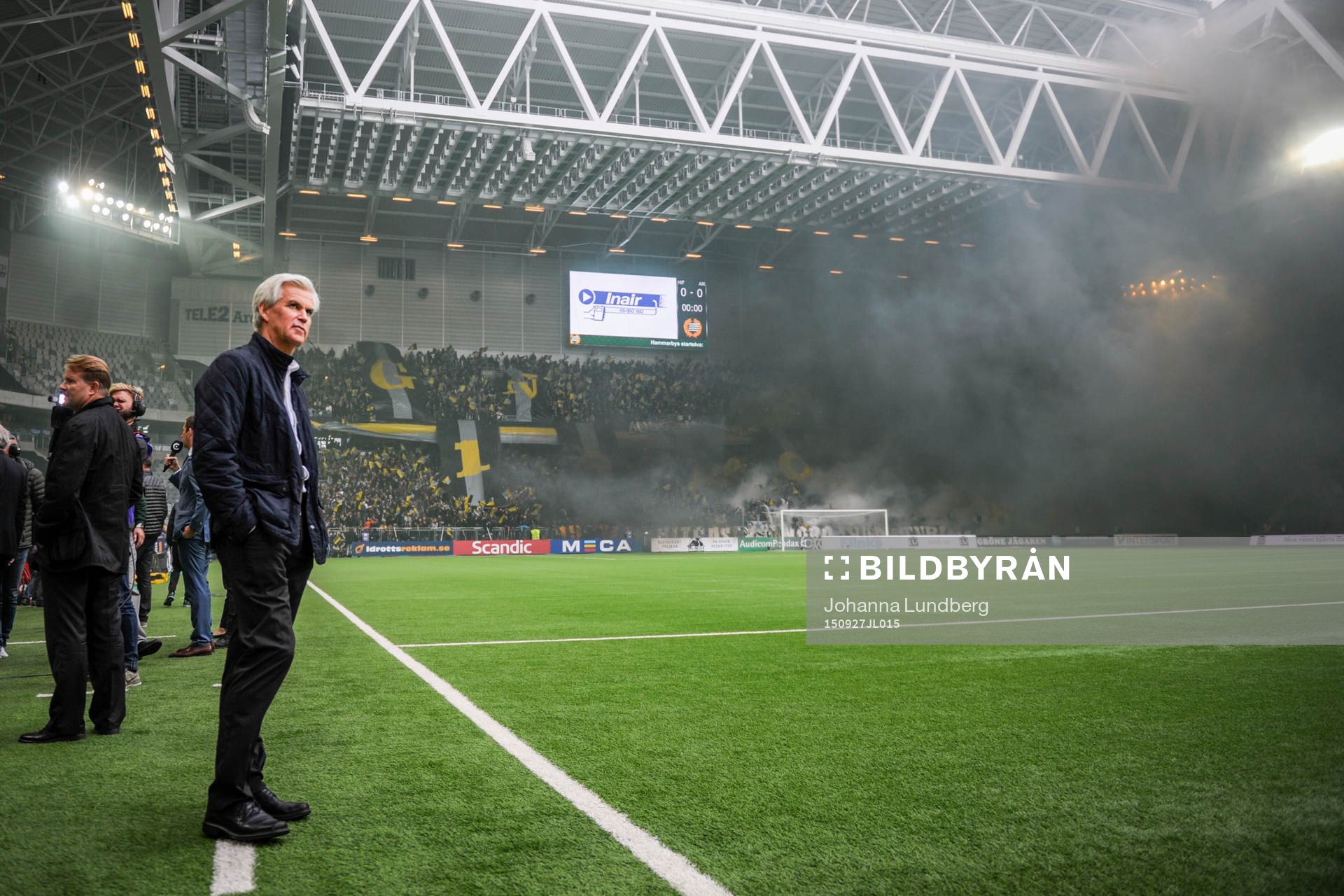 Hammarbys tränare Nanne Bergstrand före fotbollsmatchen i