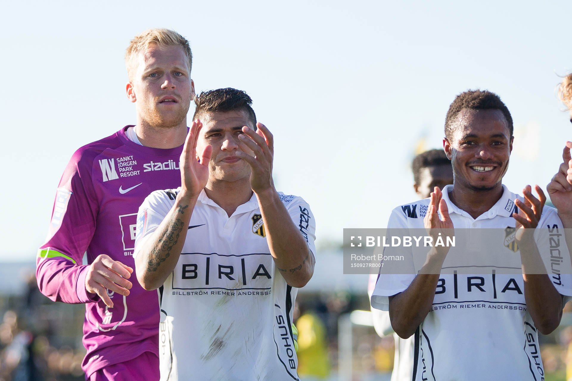 Häckens målvakt Peter Abrahamsson, Paulinho och Nasiru