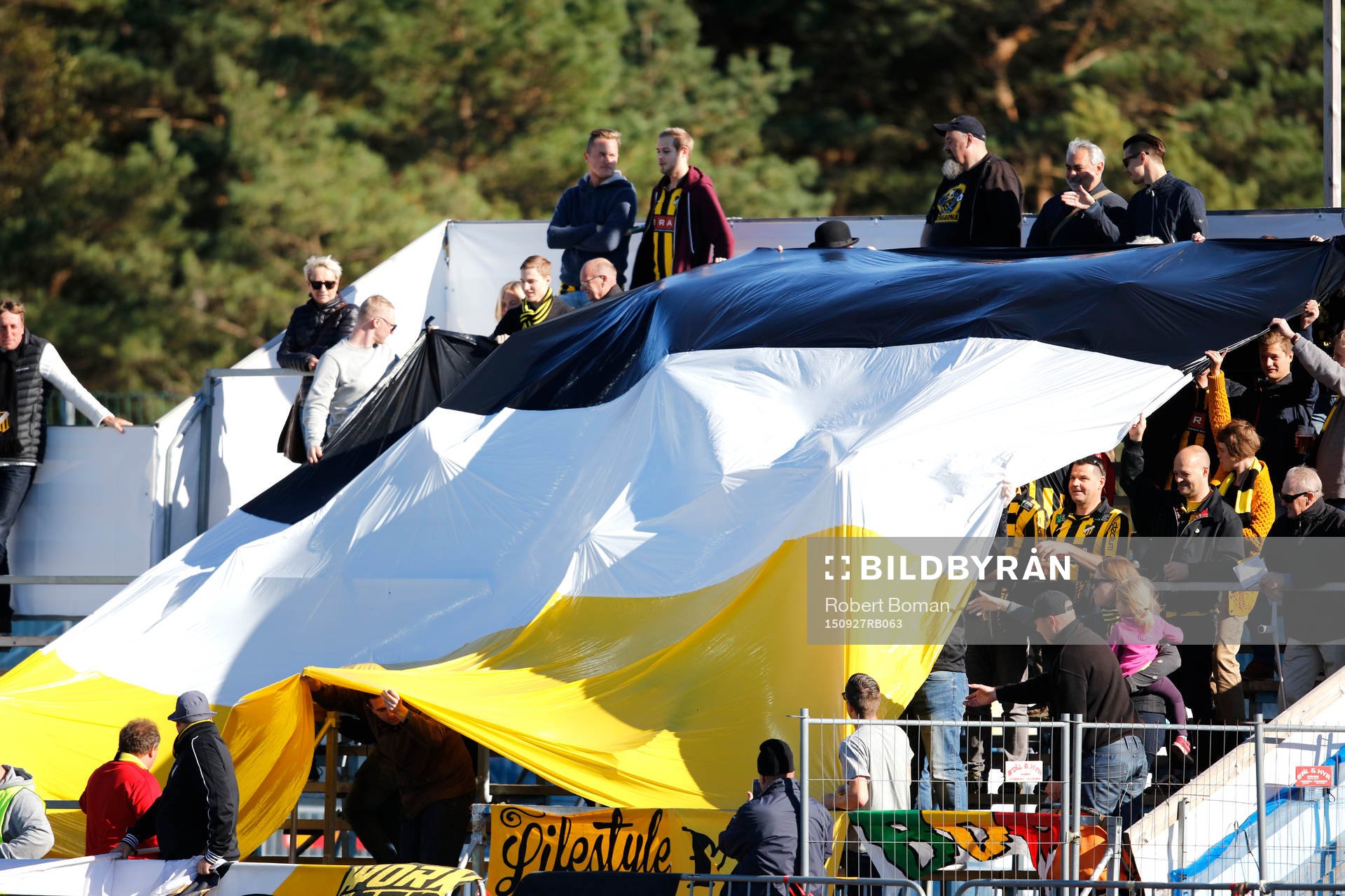 Häckens tifo före fotbollsmatchen i Allsvenskan mellan