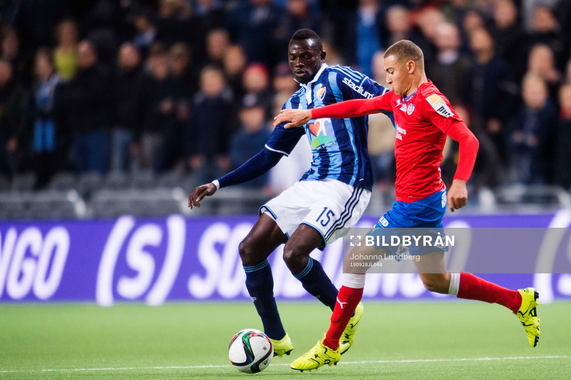 Djurgårdens Omar Colley och Helsingborgs Jordan Larsson