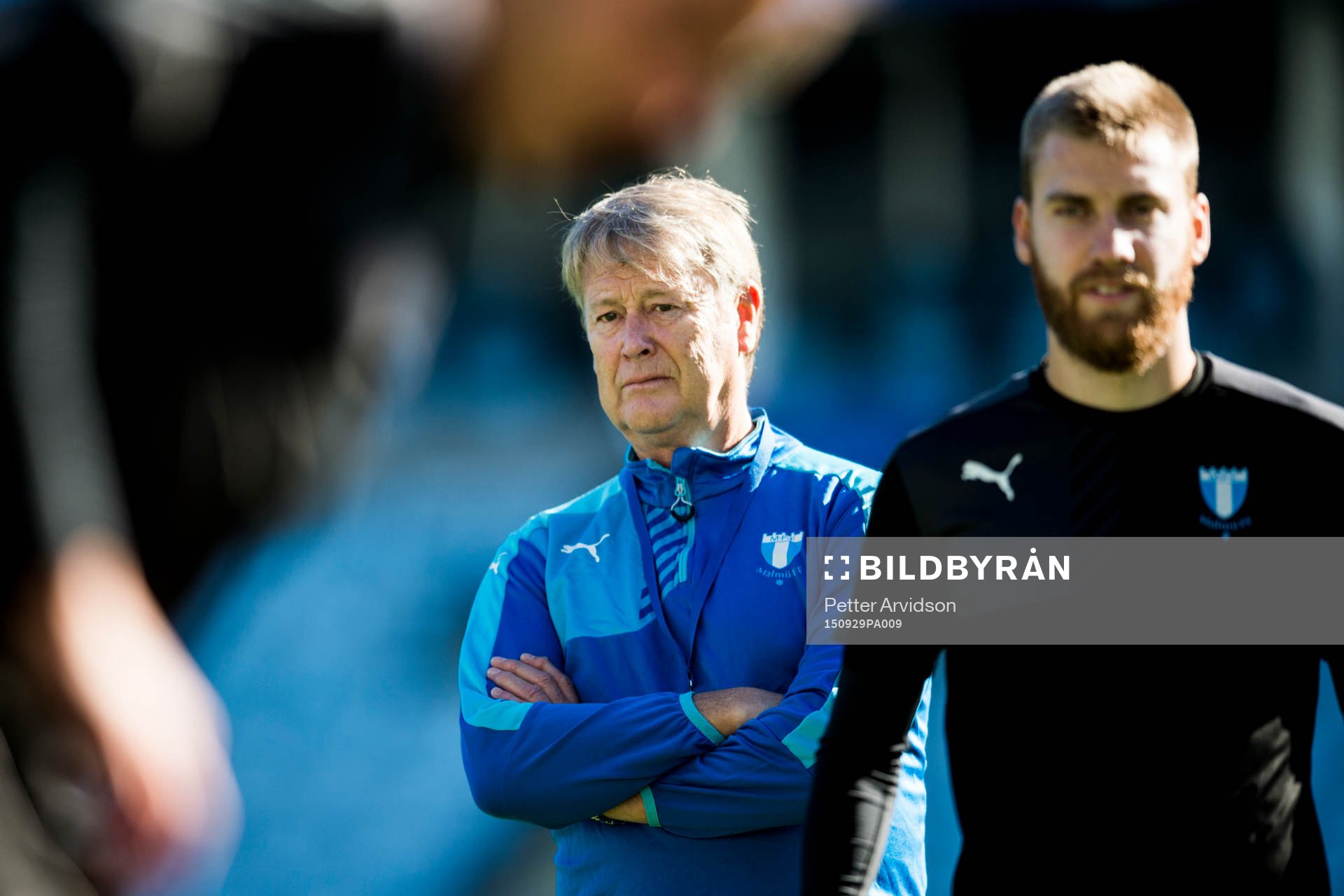 Malmös tränare Åge Hareide och Rasmus Bengtsson