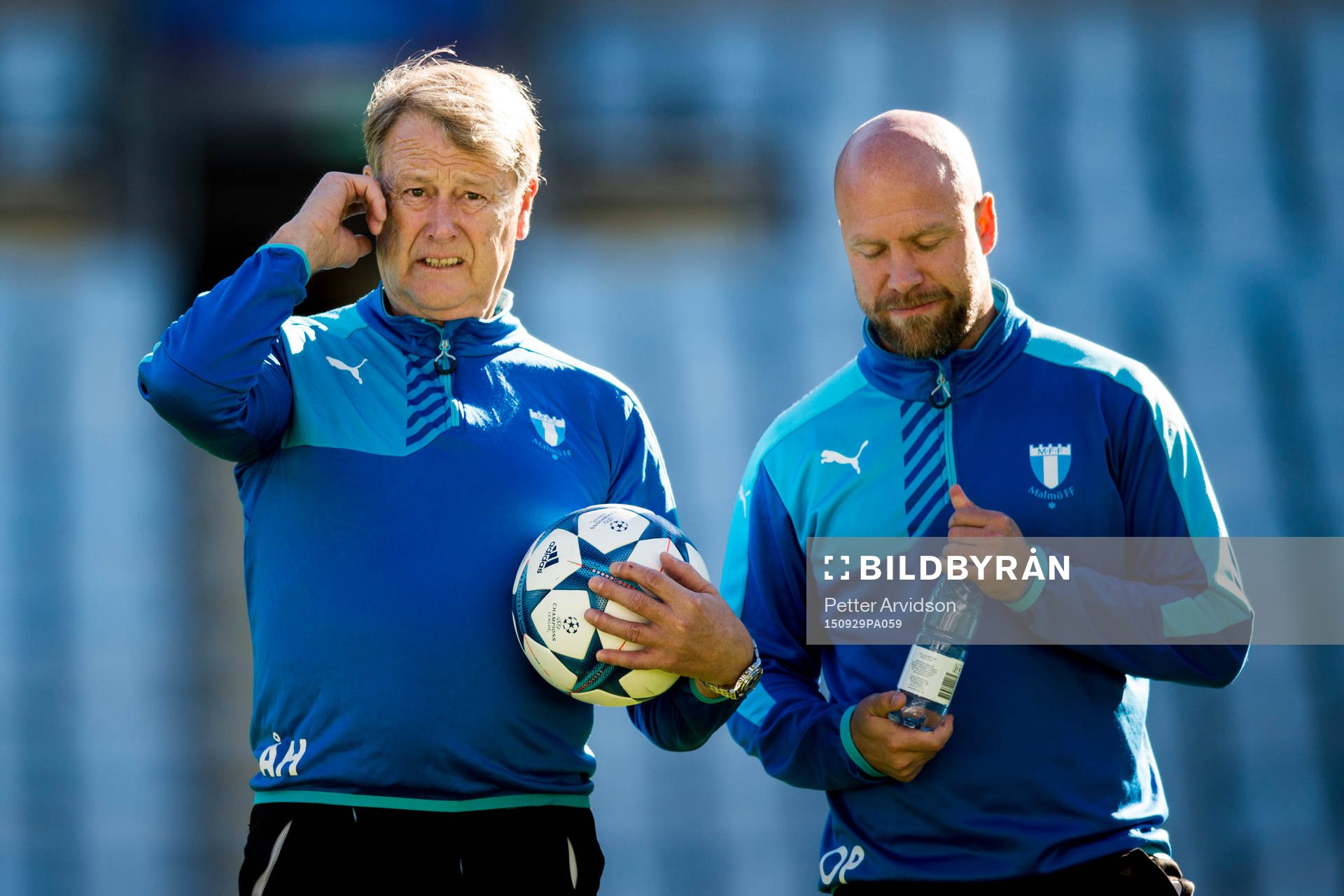 Malmös tränare Åge Hareide och assisterande tränare