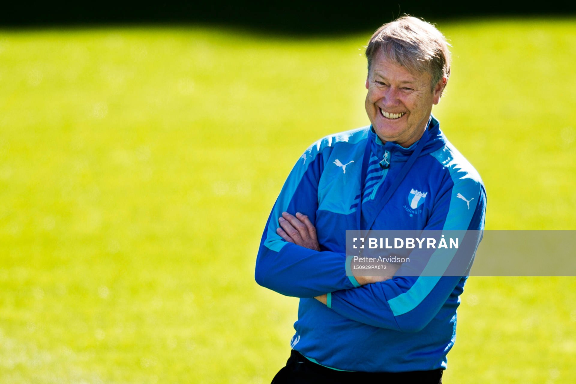 Malmös tränare Åge Hareide skrattar