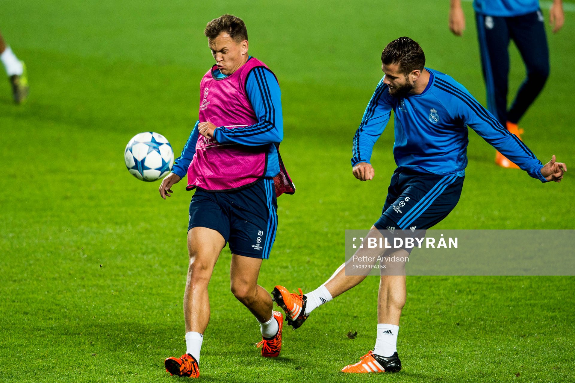 Real Madrids Denis Cheryshev och Nacho Monreal