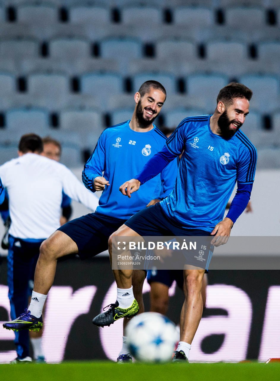 Real Madrids Isco och Daniel Carvajal Ramos