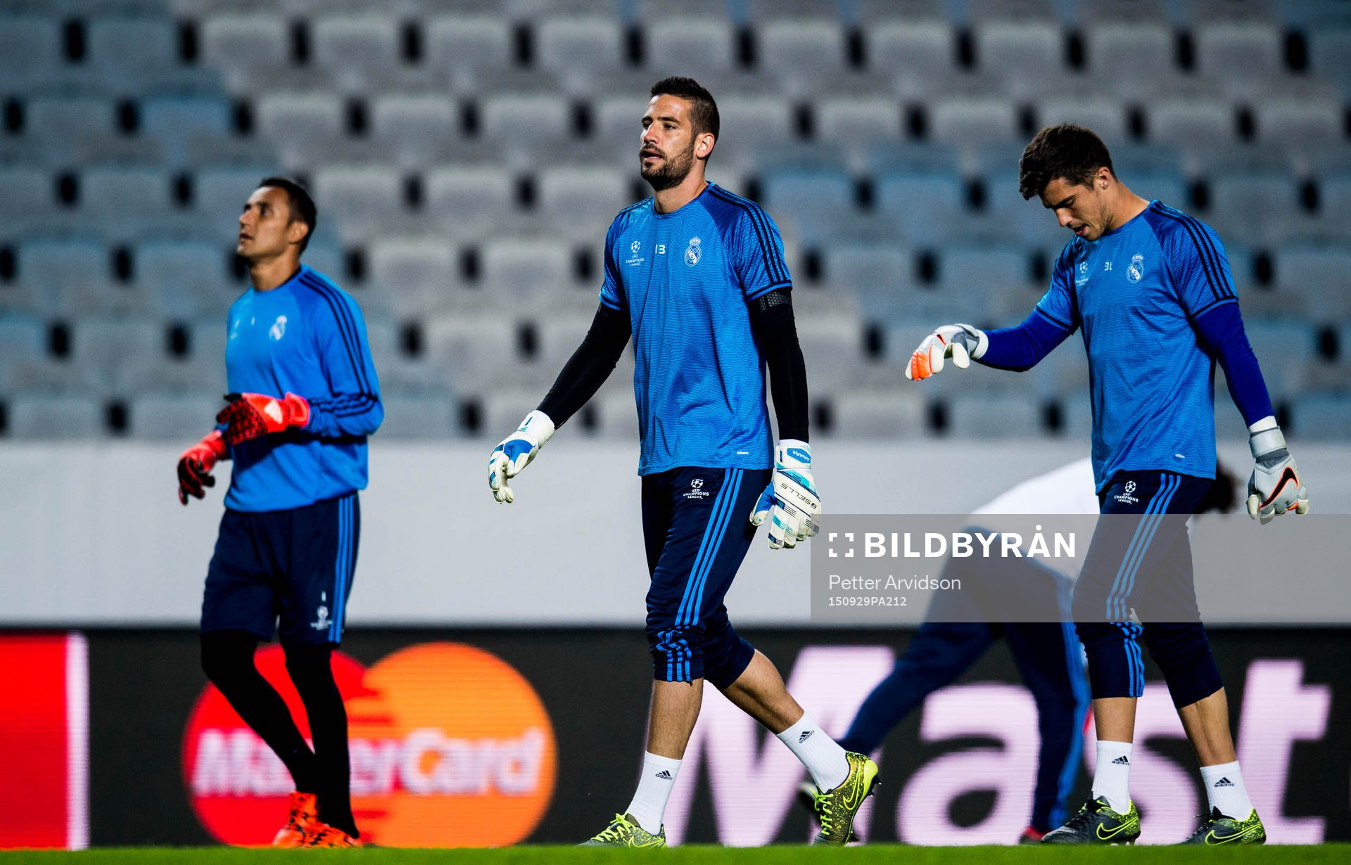 Real Madrids målvakt Keylor Navas, målvakt K. Casilla och