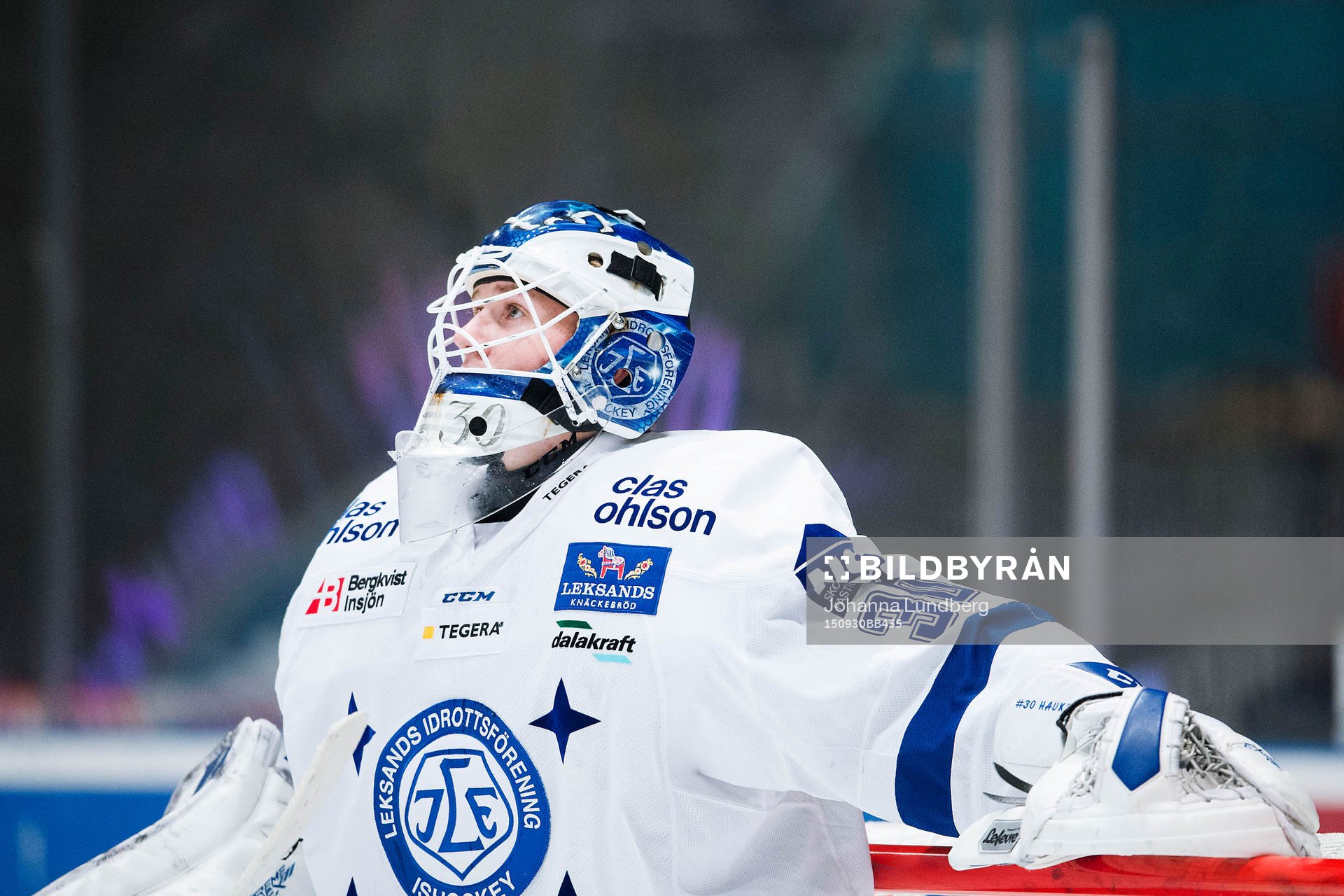 Leksands målvakt Henrik Haukeland deppar