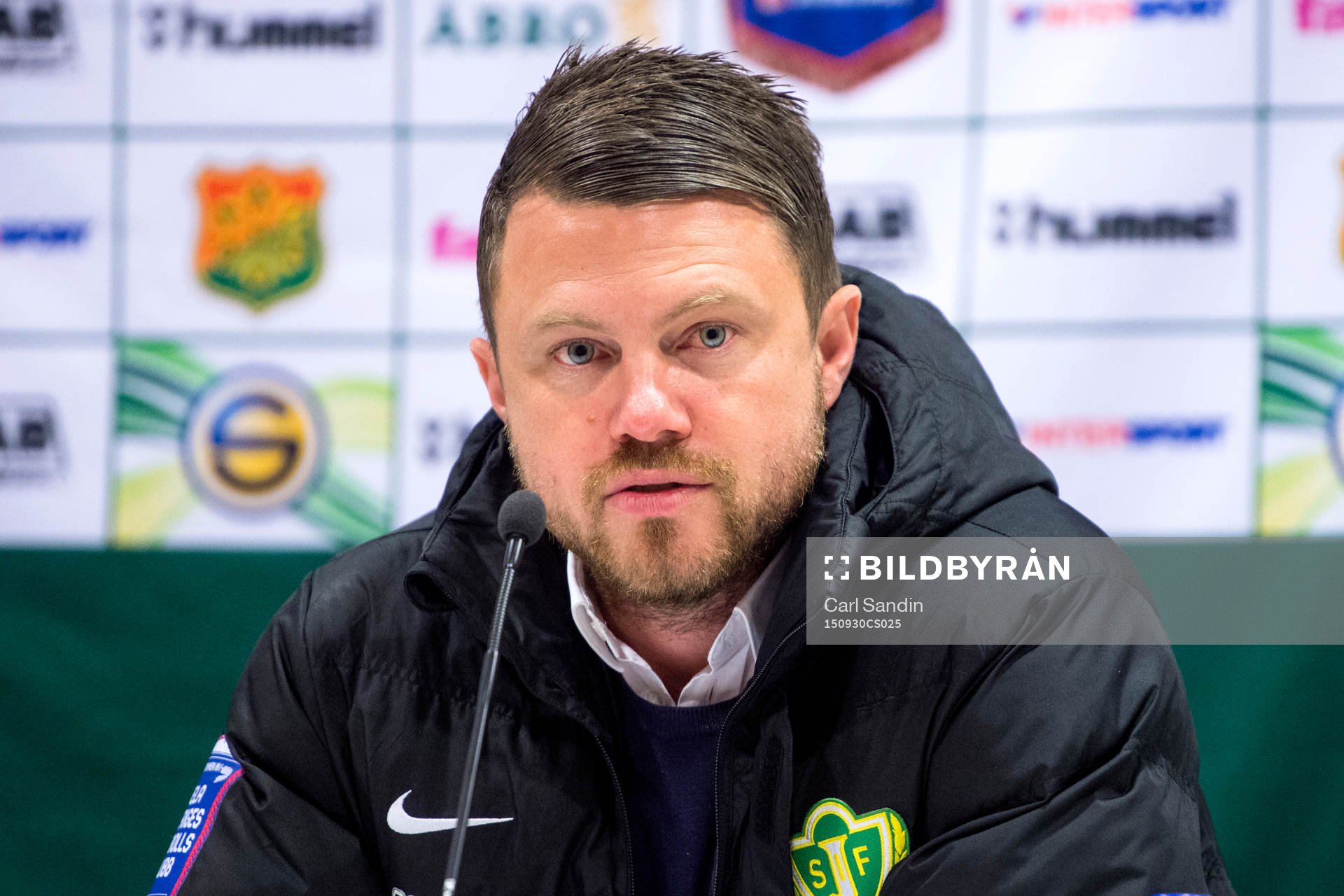 Jönköpings tränare Jimmy Thelin på presskonferensen