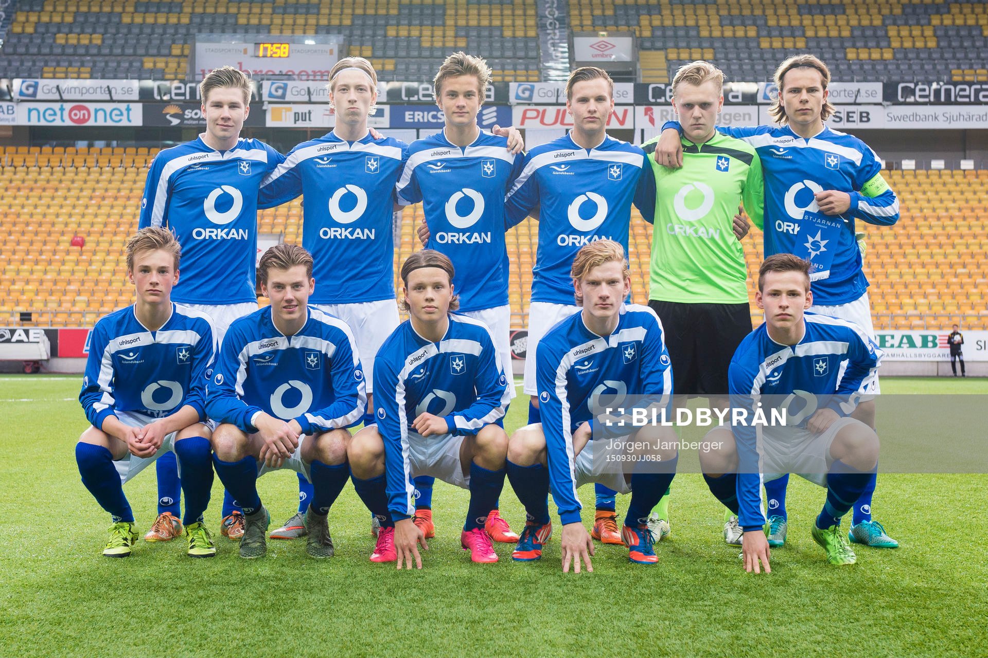 Stjarnans startelva innan en fotbollsmatch i U19 UEFA Youth