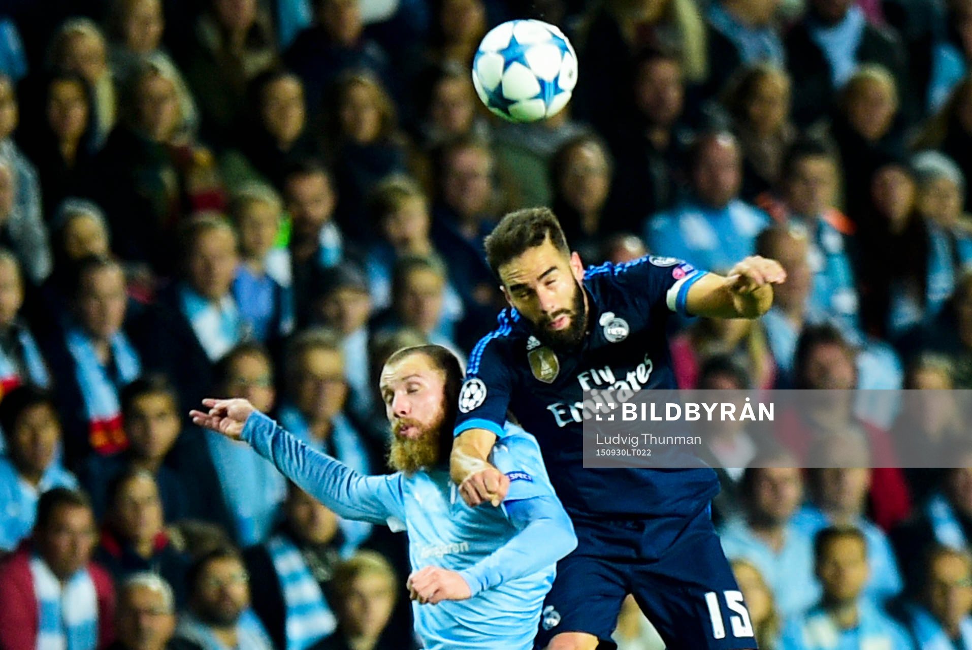 Malmö FFs Jo Inge Berget och Real Madrids Daniel Carvajal