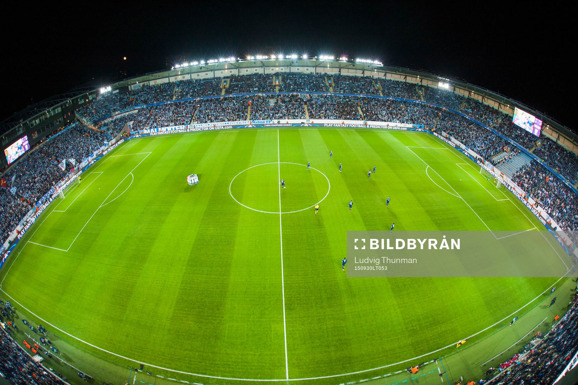 Översiktsbild över Swedbank Stadion när Malmö FFs