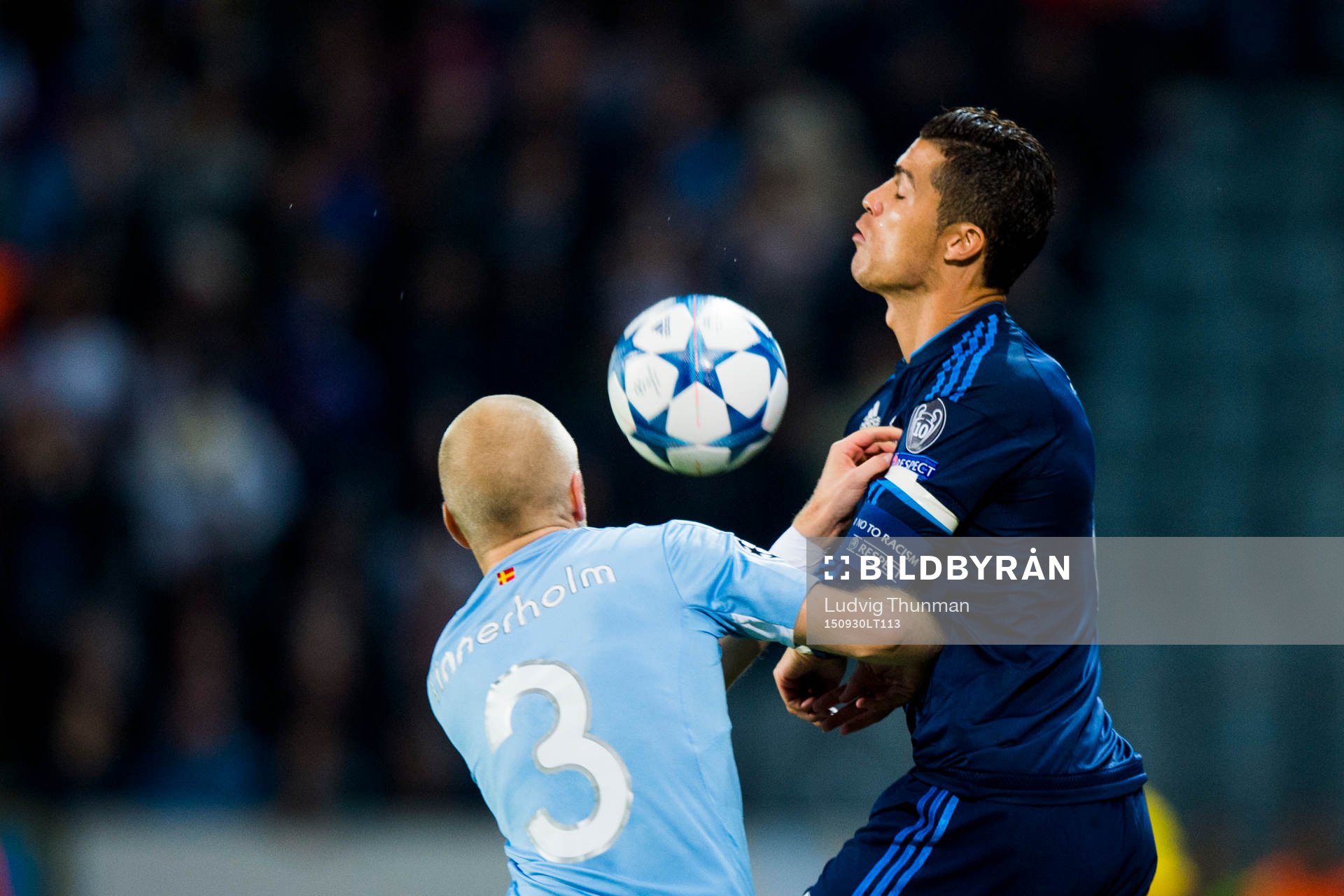 Malmö FFs Anton Tinnerholm och Real Madrids Cristiano