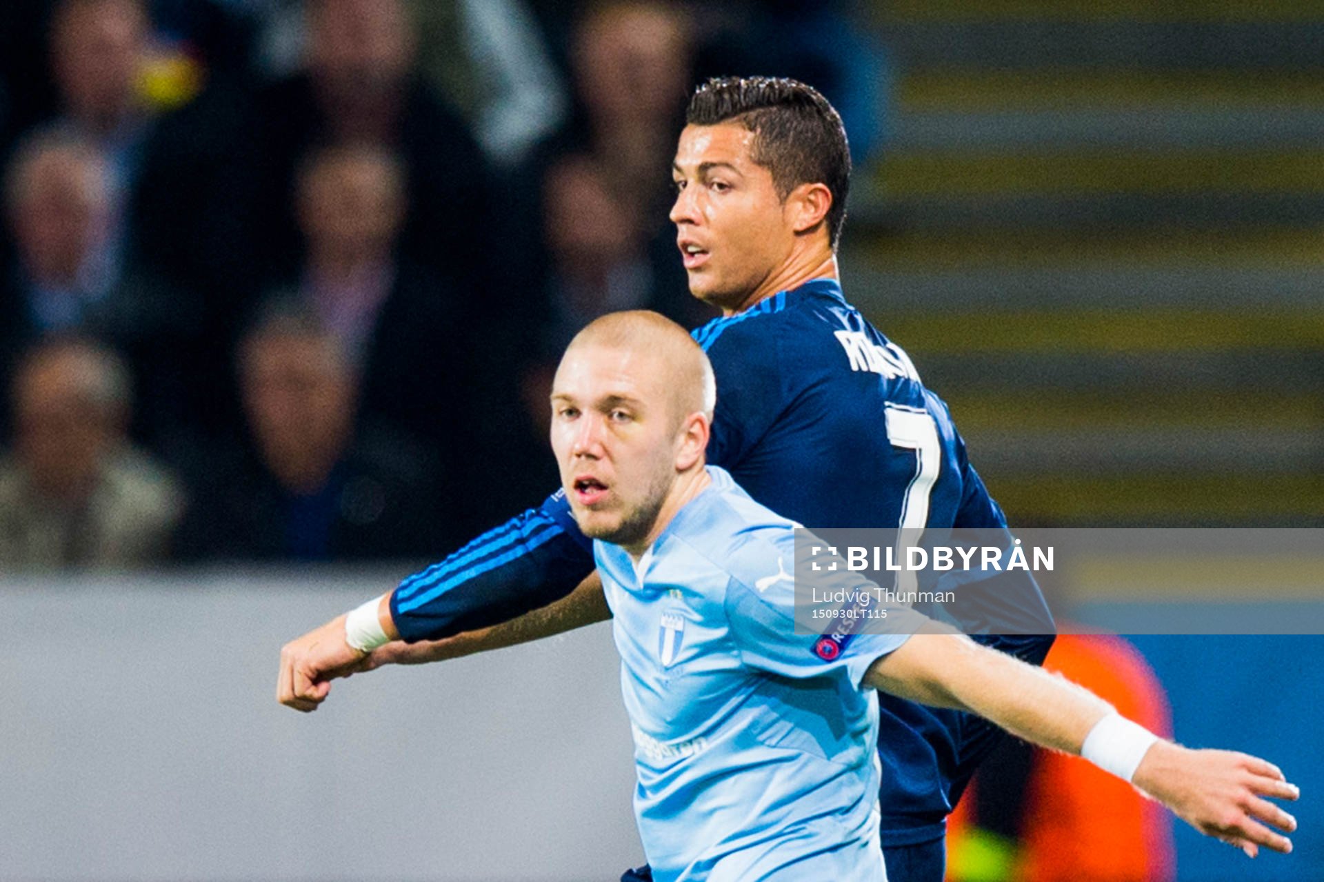 Malmö FFs Anton Tinnerholm och Real Madrids Cristiano