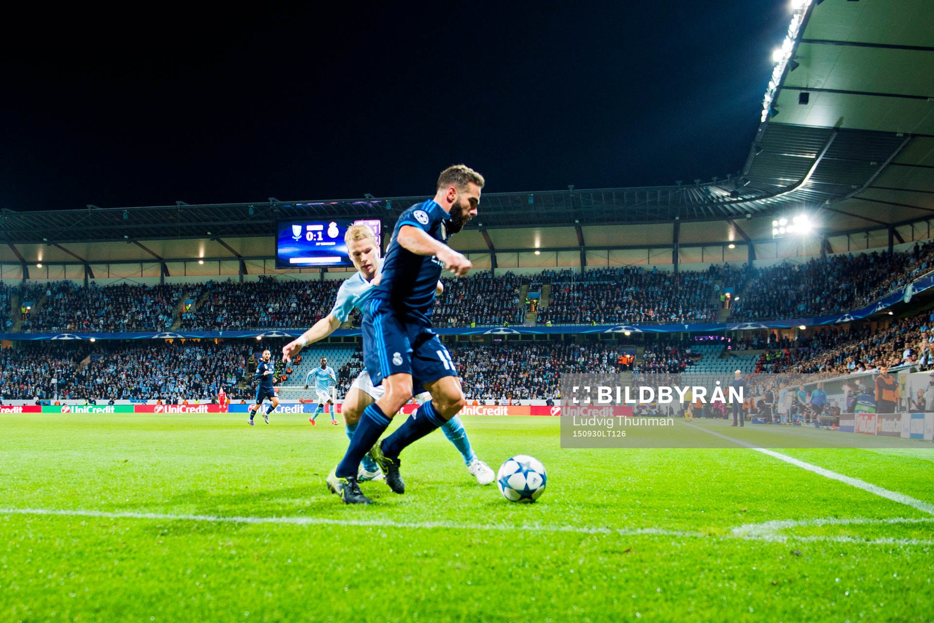 Real Madrids Daniel Carvajal Ramos och Malmö FFs Oscar