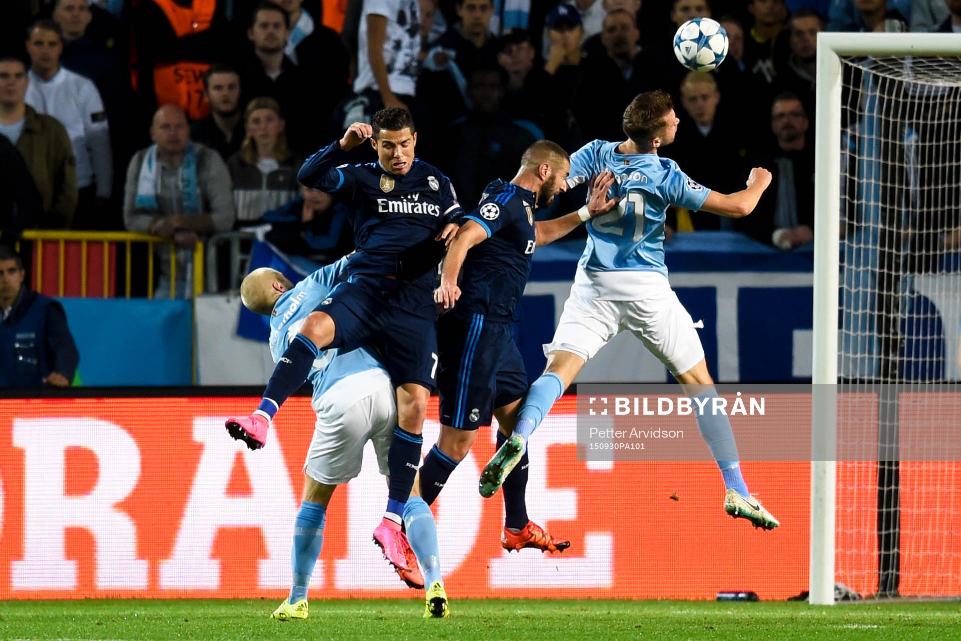 Real Madrids Cristiano Ronaldo och Karim Benzema och Malmö
