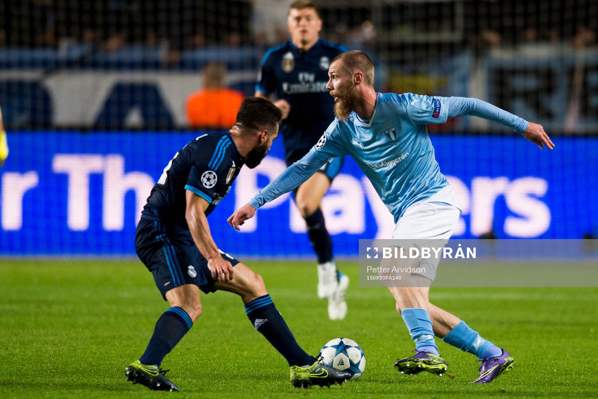 Real Madrids Alvaro Arbeloa och Malmö FFs Jo Inge Berget