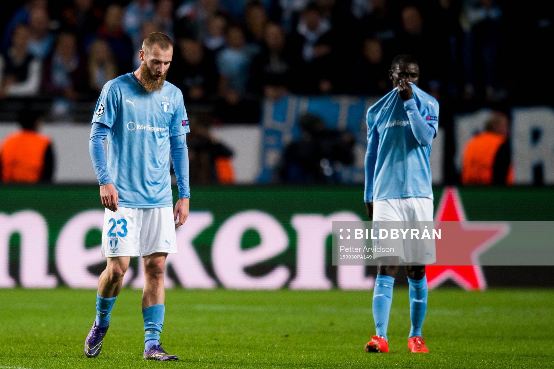 Malmö FFs Jo Inge Berget och Enoch Kofi Adu deppar