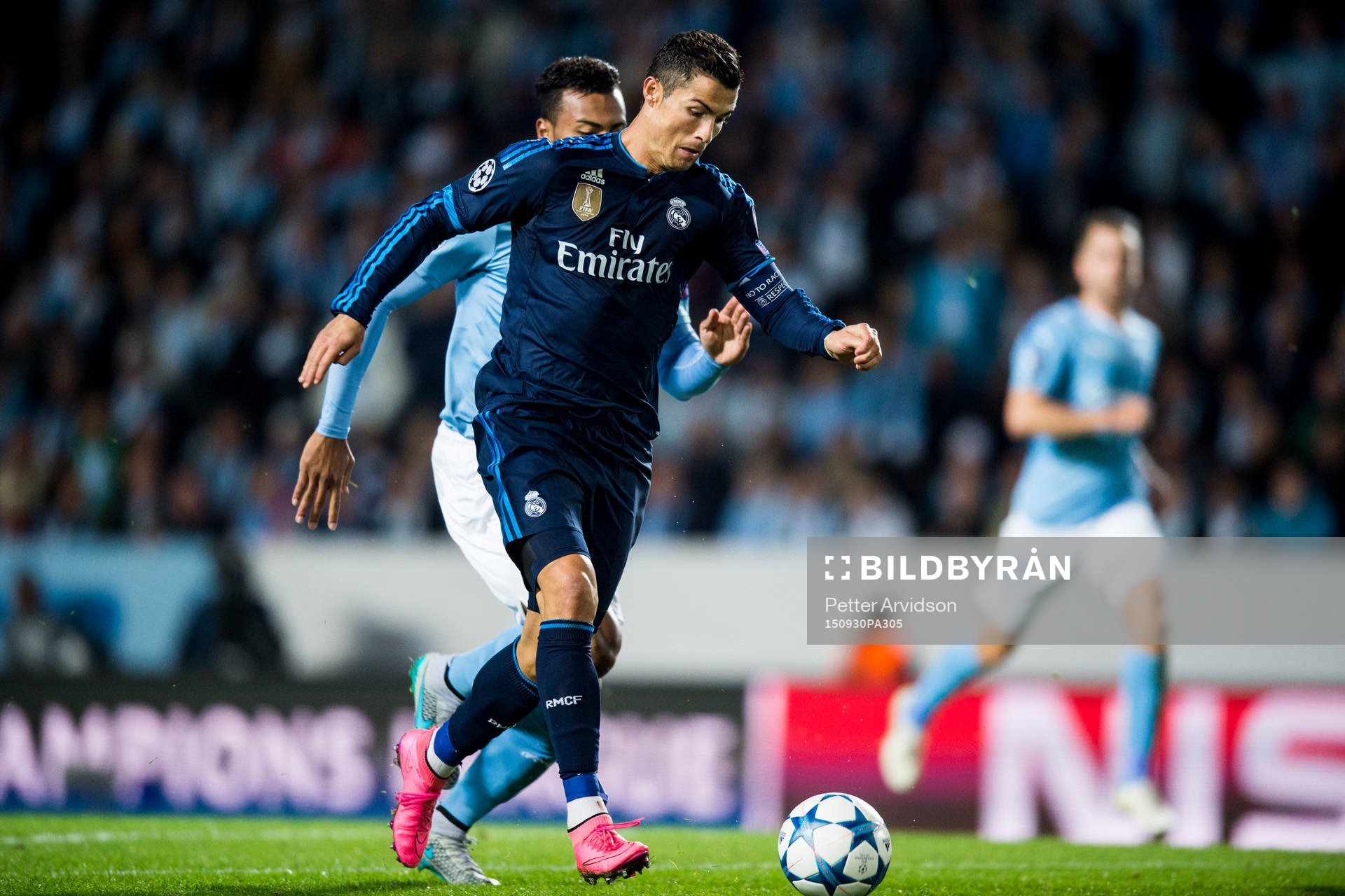 Real Madrids Cristiano Ronaldo och Malmö FFs Luis Felipe