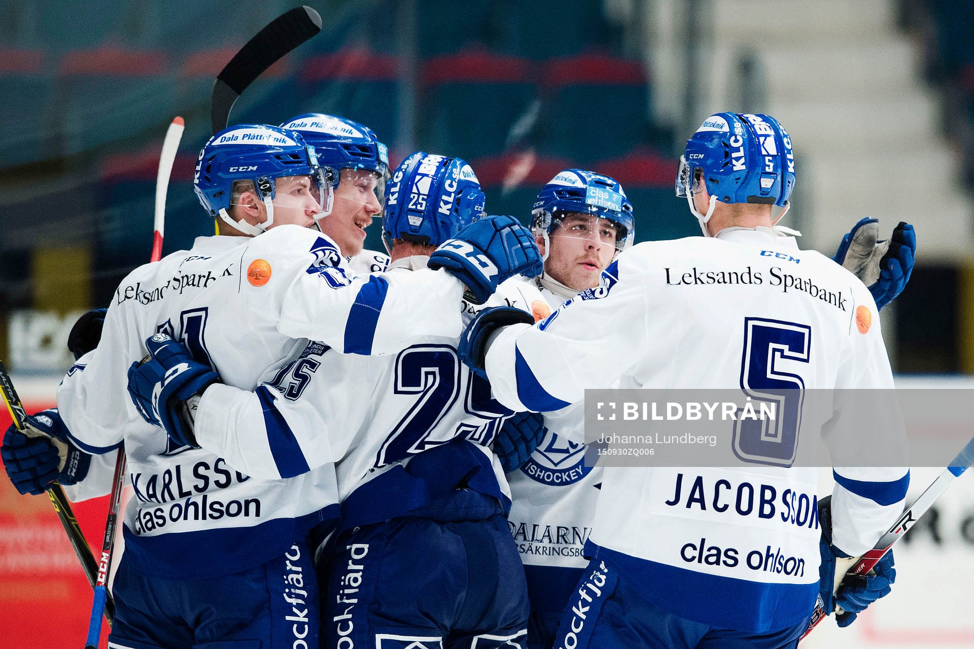 Leksands spelare jublar
