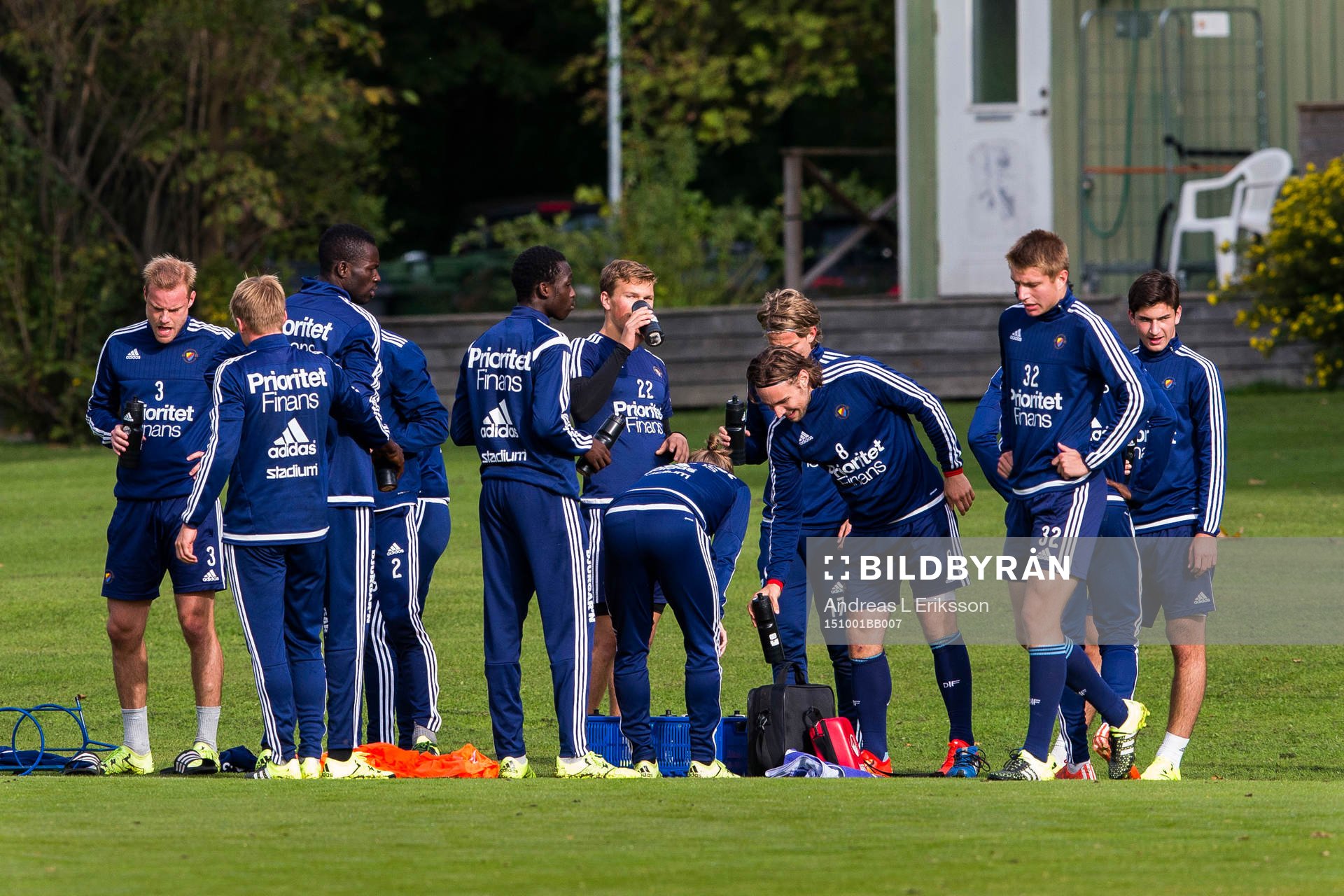 Djurgårdens spelare har vattenpause