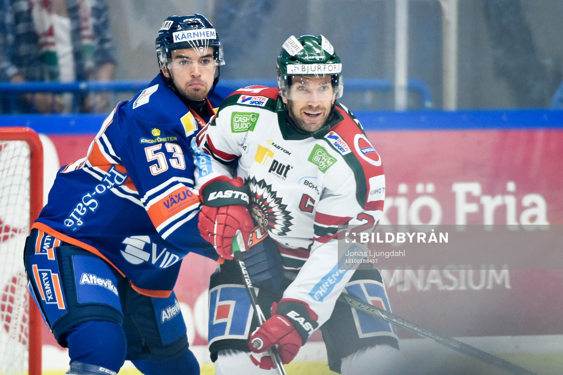 Växjös Eddie Larsson och Frölundas Joel Lundqvist