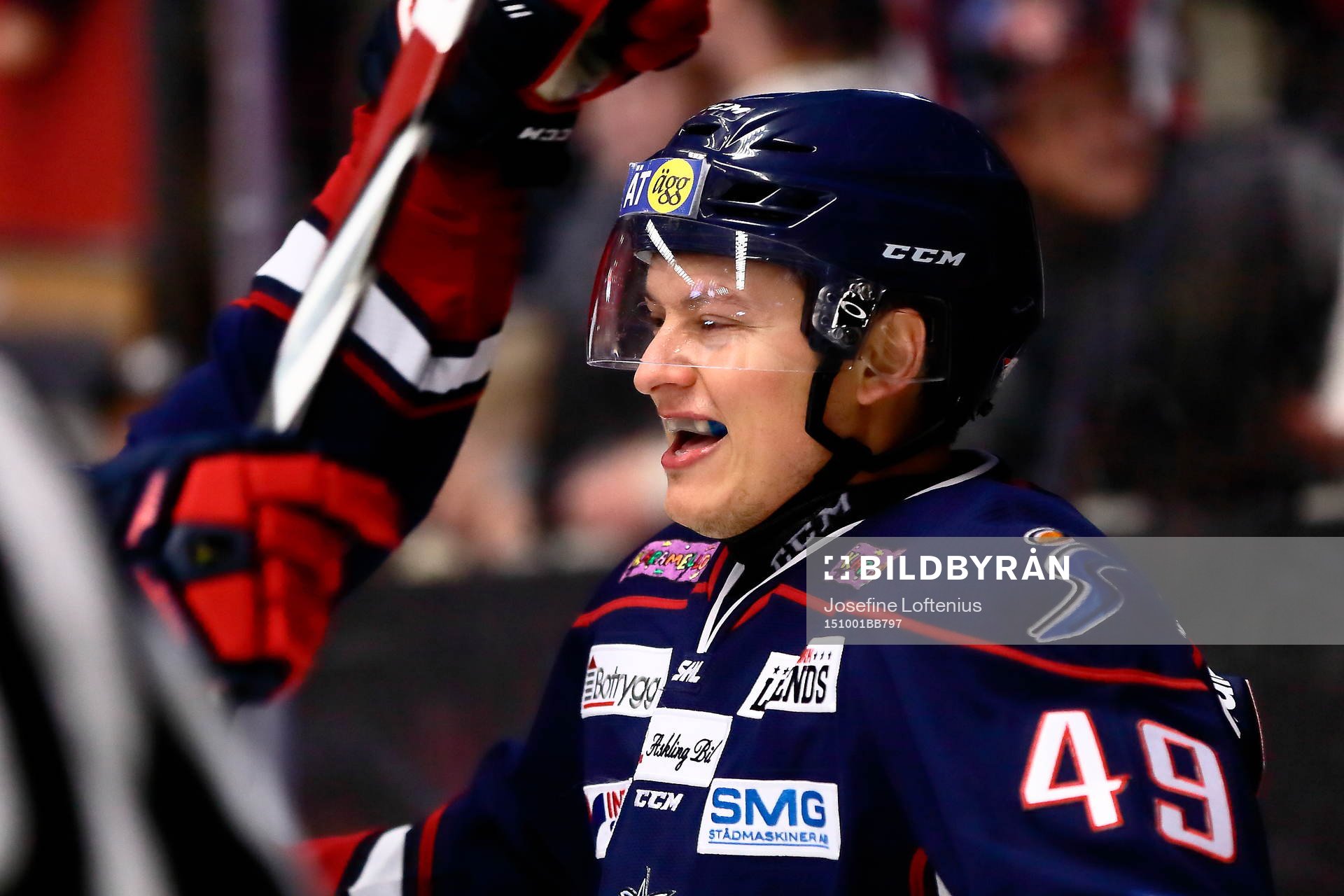 Linköpings Rhett Rakhshani firar sitt 3-3-mål