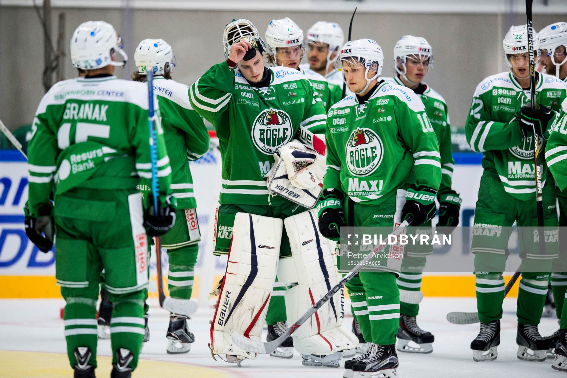 Rögles spelare med målvakt Oscar Dansk och Viktor