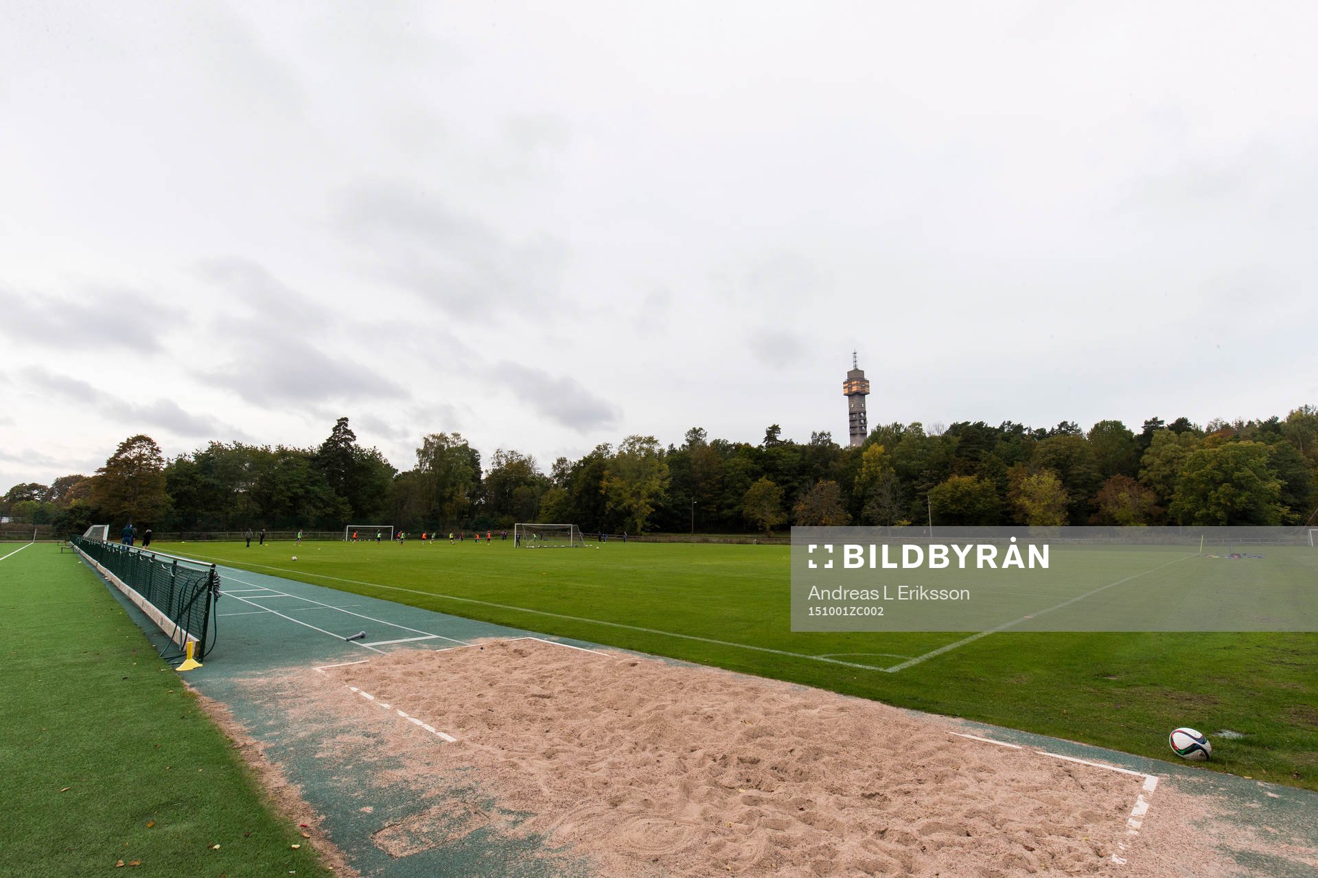 Generell vy över Djurgårdens träningsanläggning på Kaknäs under Djurgårdens fotbollsträning den 1 oktober 2015 i Stockholm. 