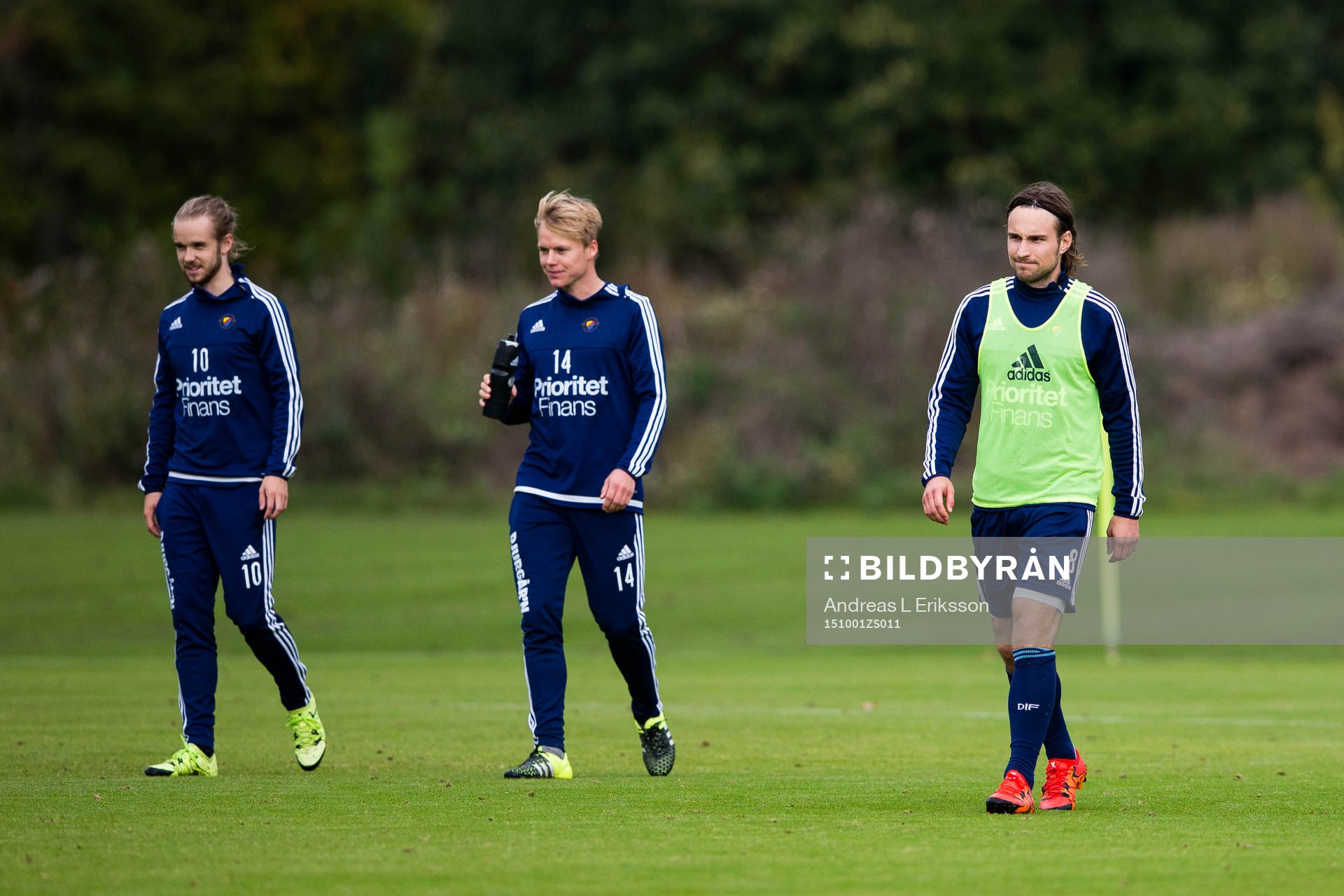 Djurgårdens Daniel Berntsen, Elliot Käck och Kevin Walker