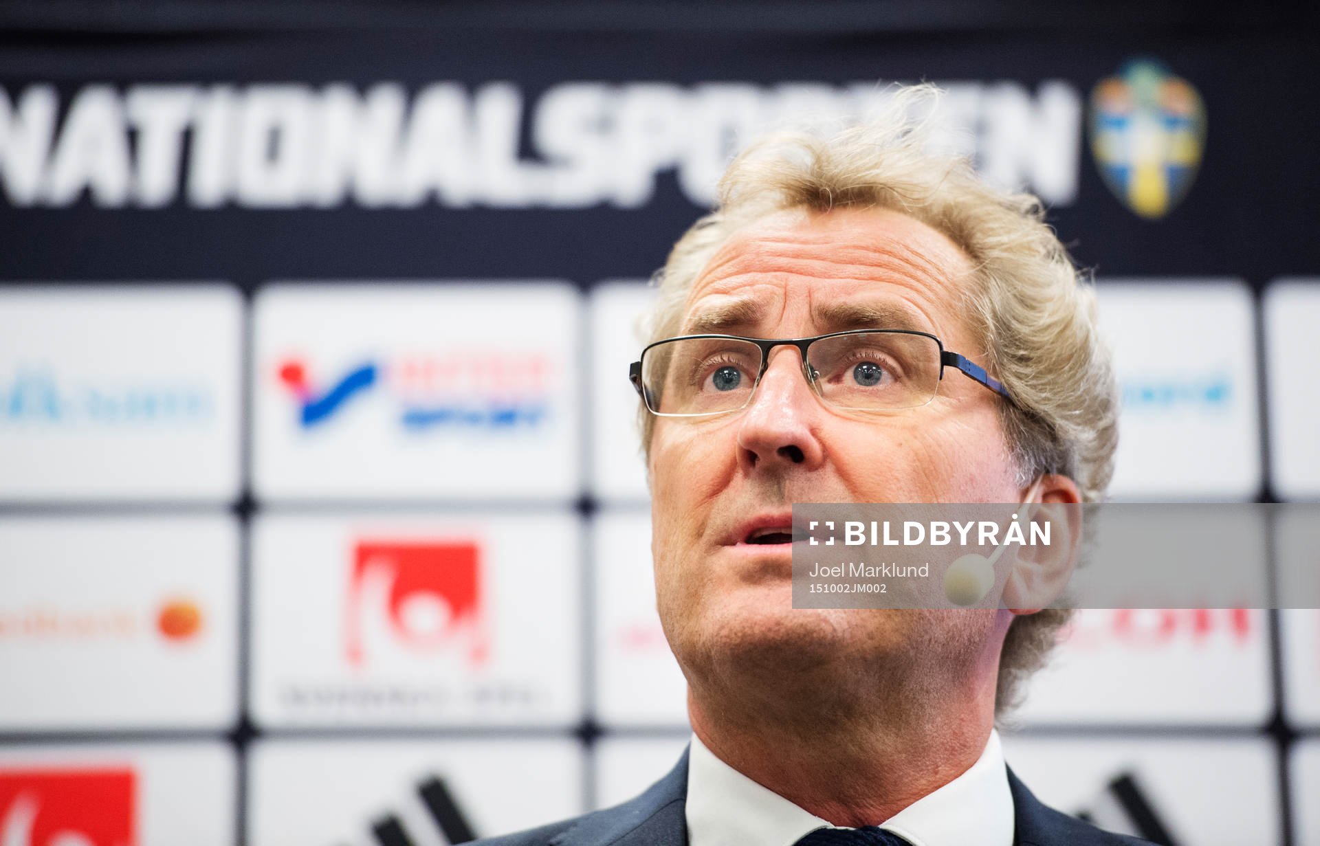 Sveriges förbundskapten Erik Hamrén presenterar